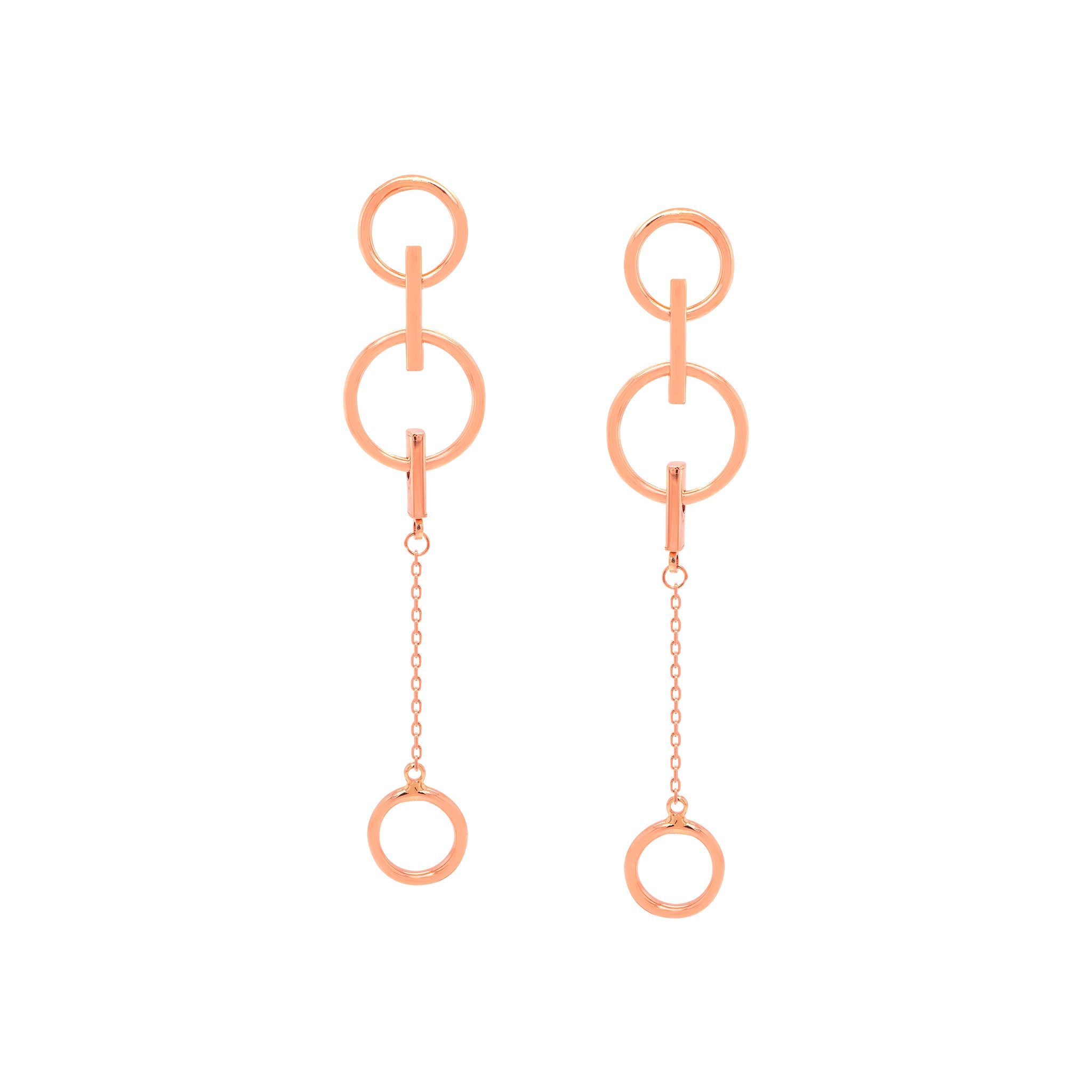 Triple Ring Drop Earrings