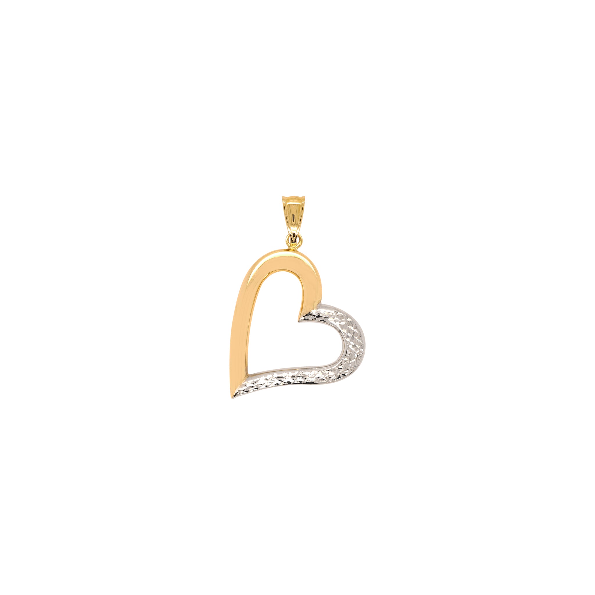 Two-Tone Open Heart Pendant