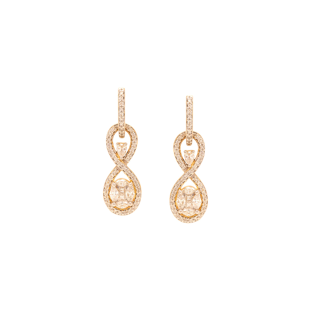 Infinity Halo Tear Earrings