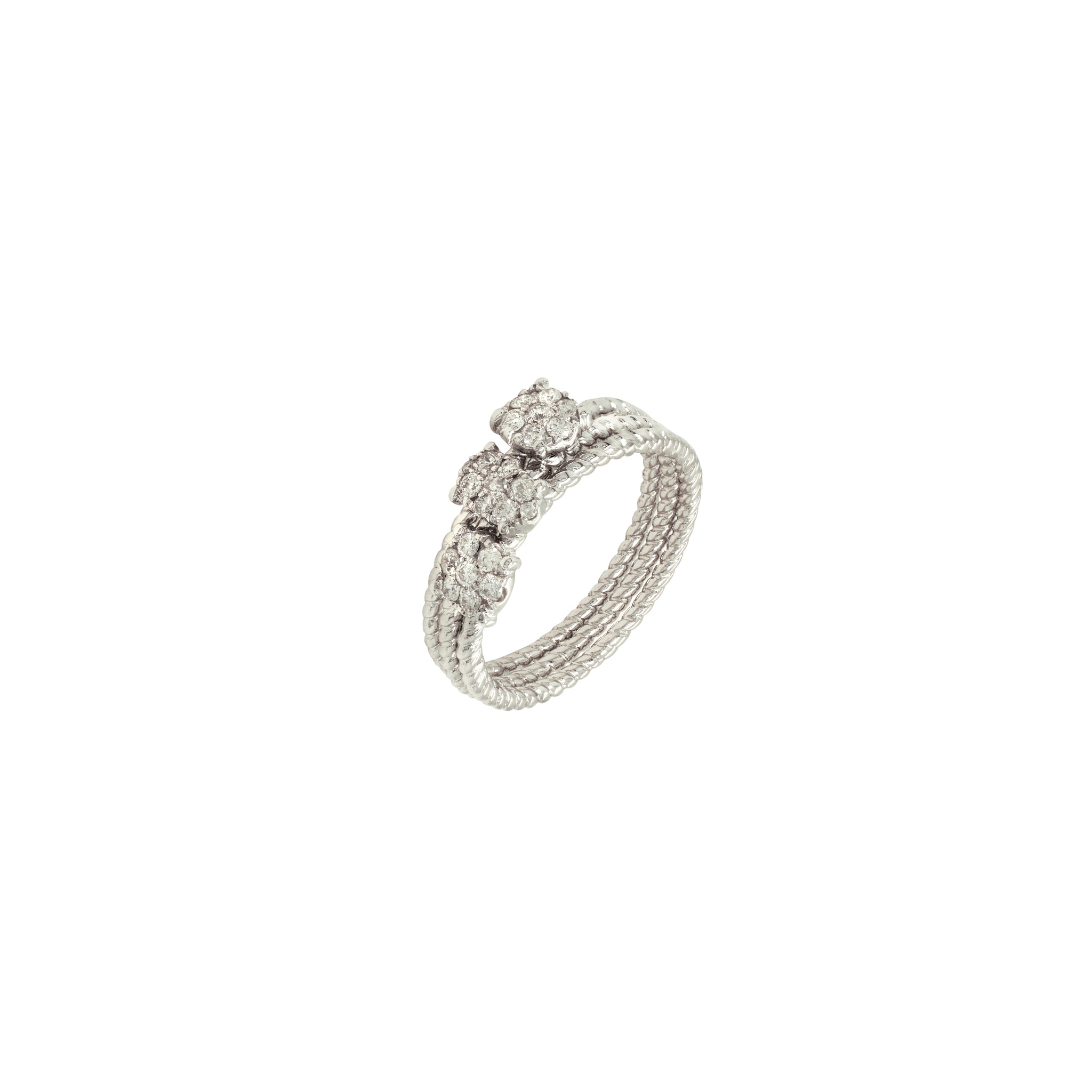 Tri-Band Solitaire Ring