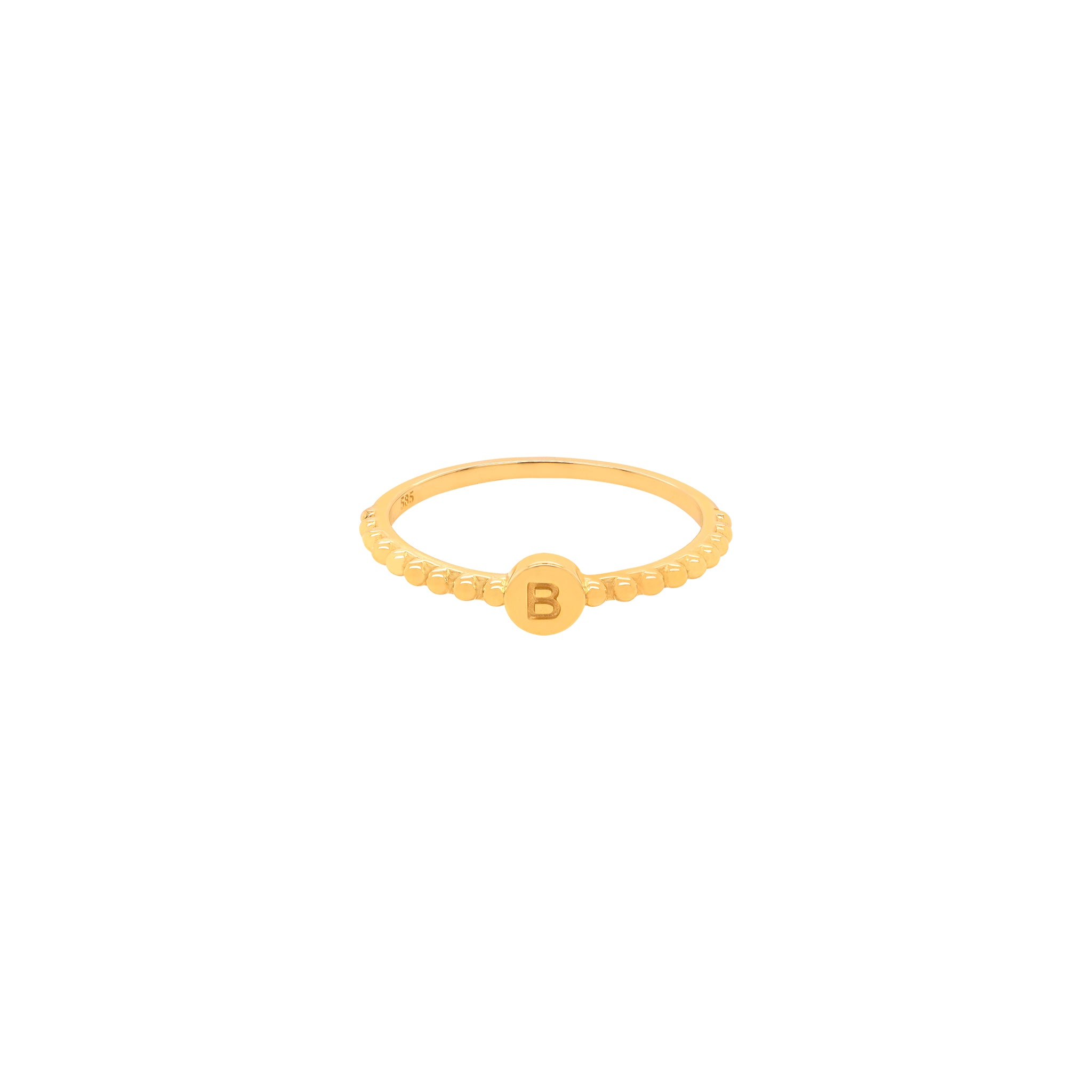Flow Letter "B" Gold Ring