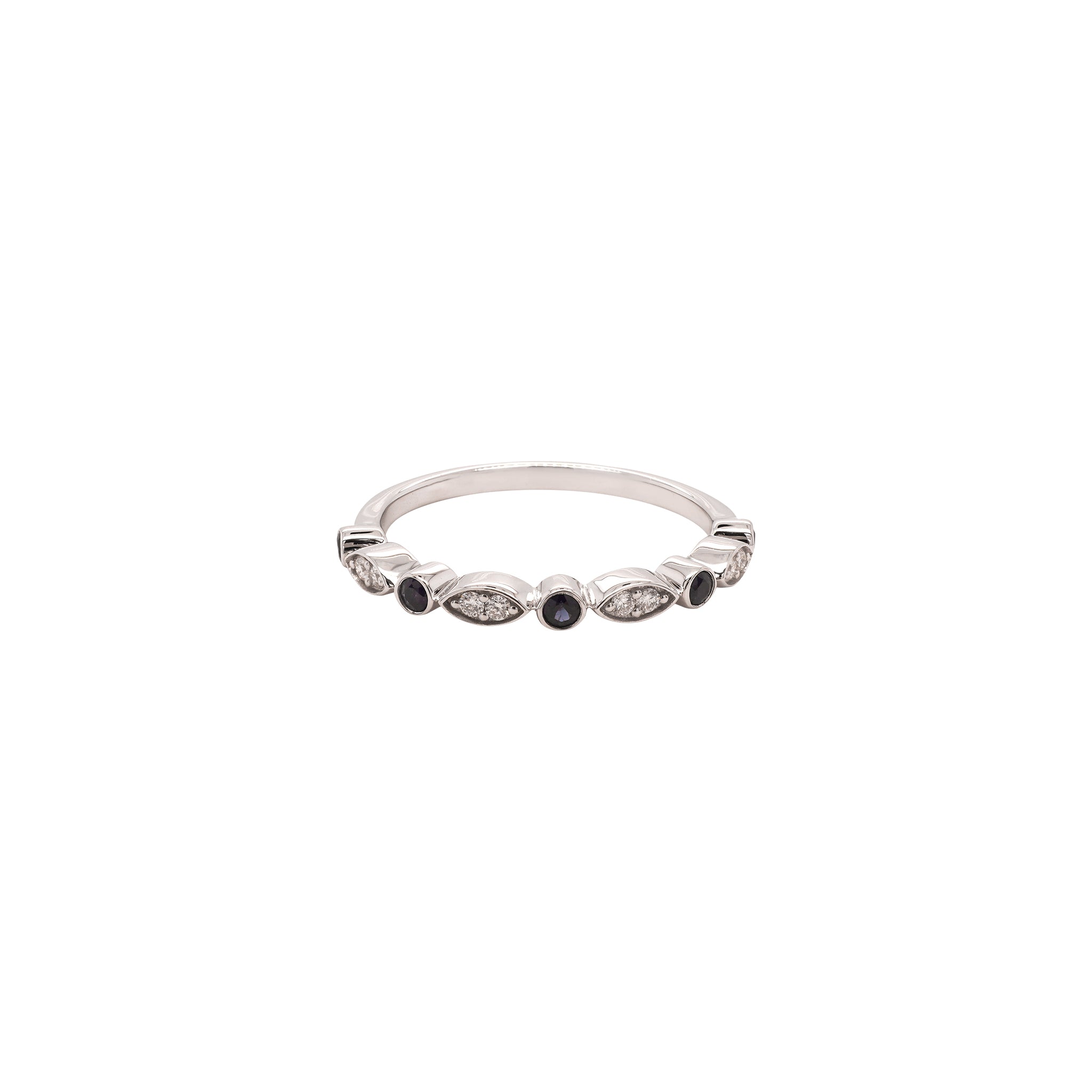 Blue Sapphire Half Band Ring