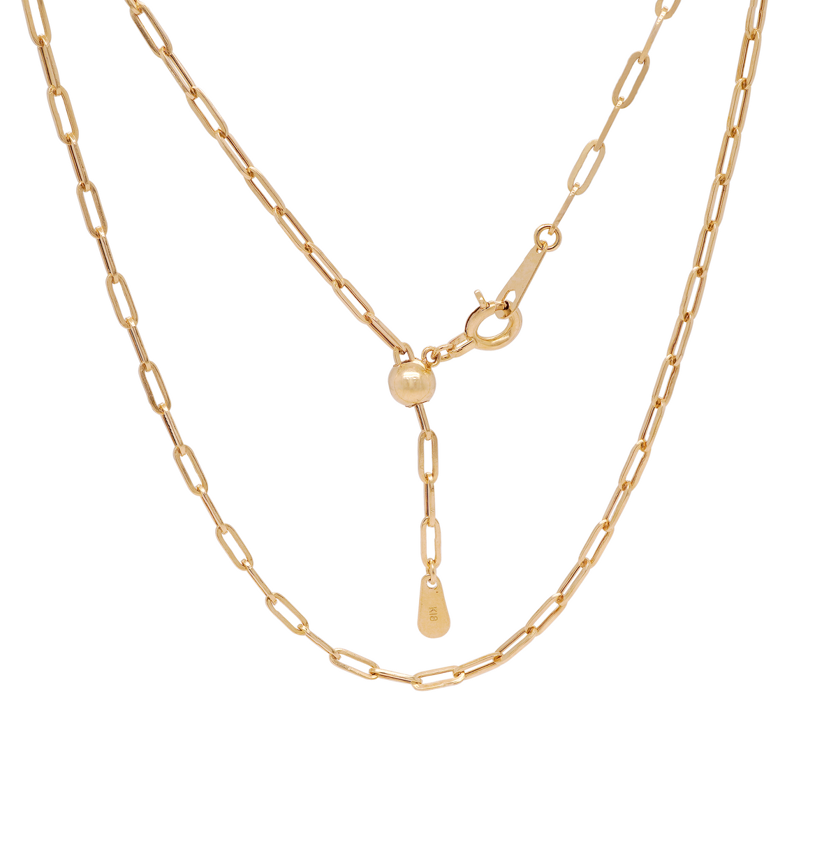 Adjustable Paperclip Gold Chain