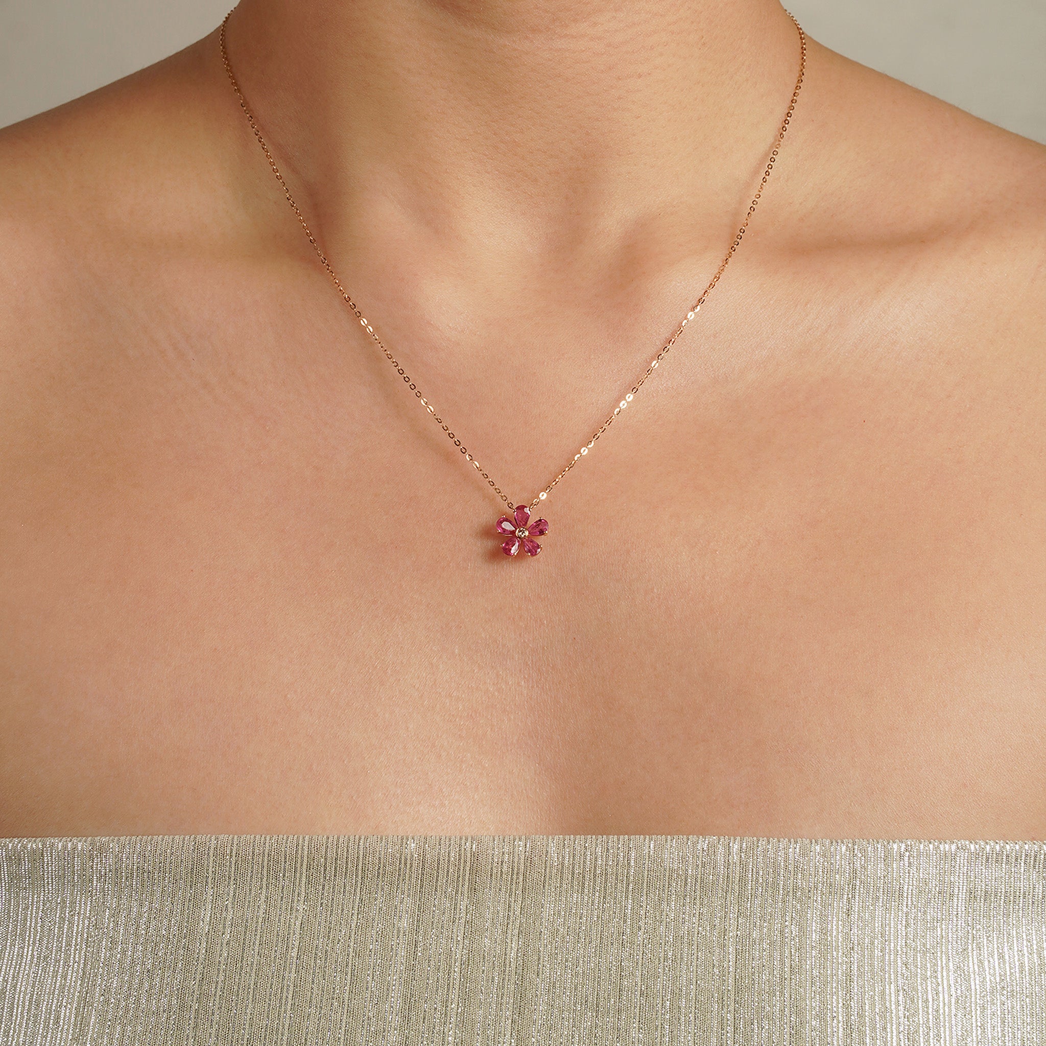 Bloom Ruby Necklace