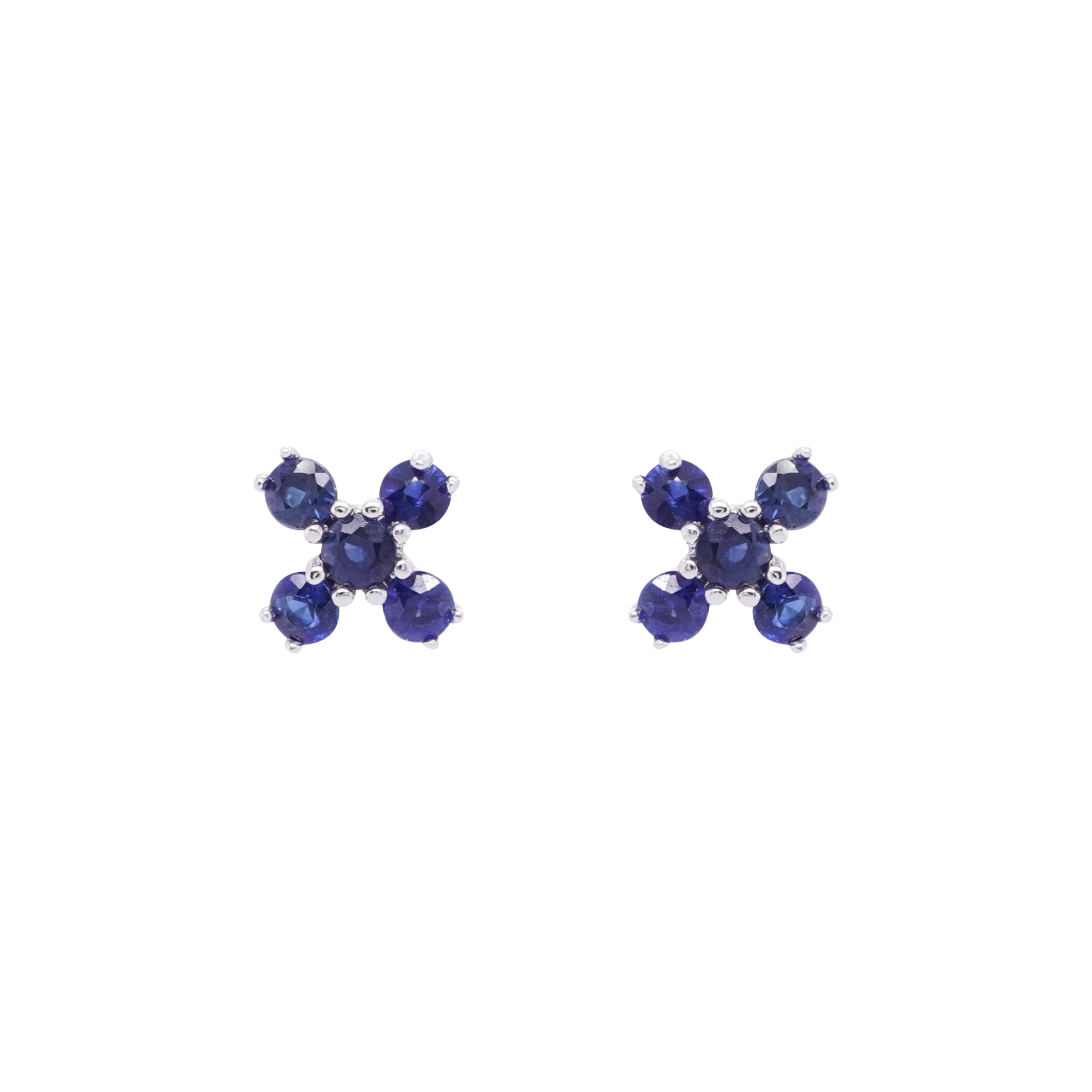 Crisscross Blue Sapphire Studs