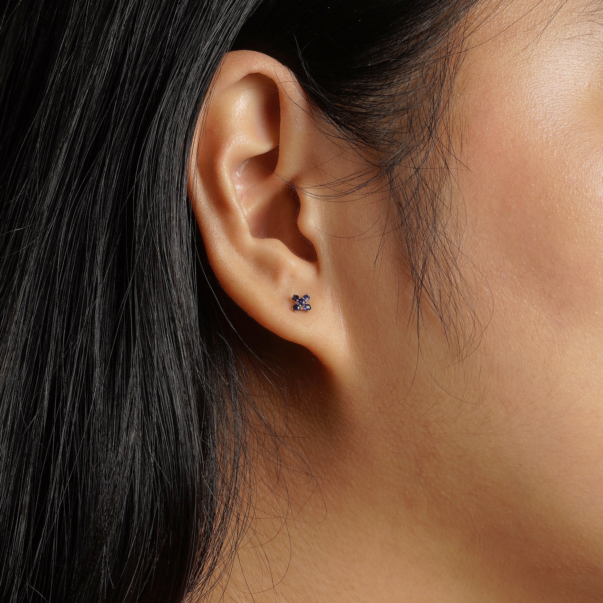 Crisscross Blue Sapphire Studs
