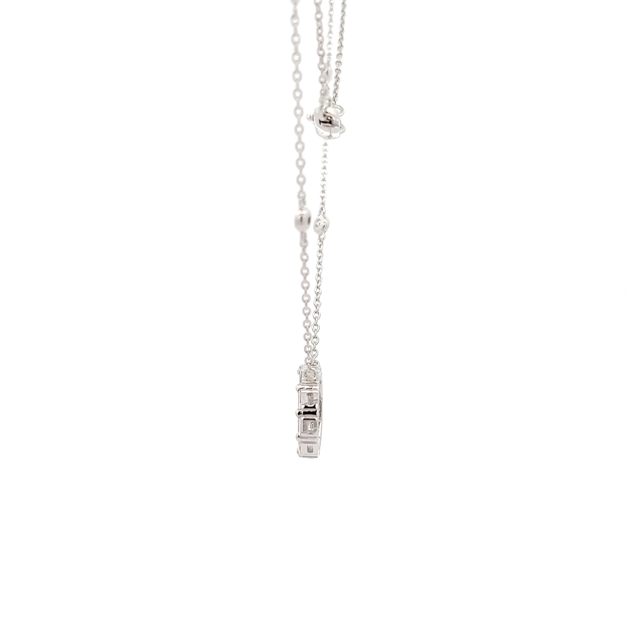 Diamond Necklace, 18k White Gold, Baguette Circle, 17" Length, Jewelry Philippines