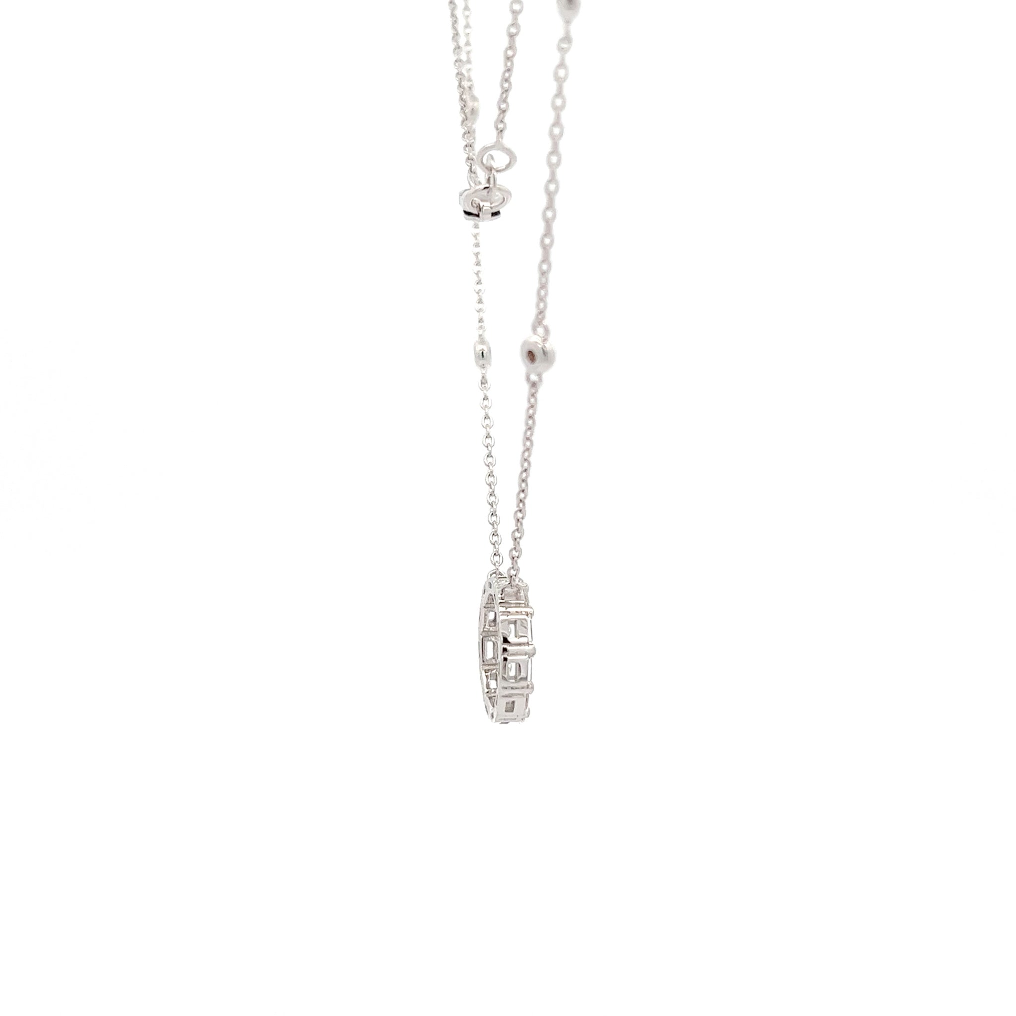 Diamond Necklace, 18k White Gold, Baguette Circle, 17" Length, Jewelry Philippines