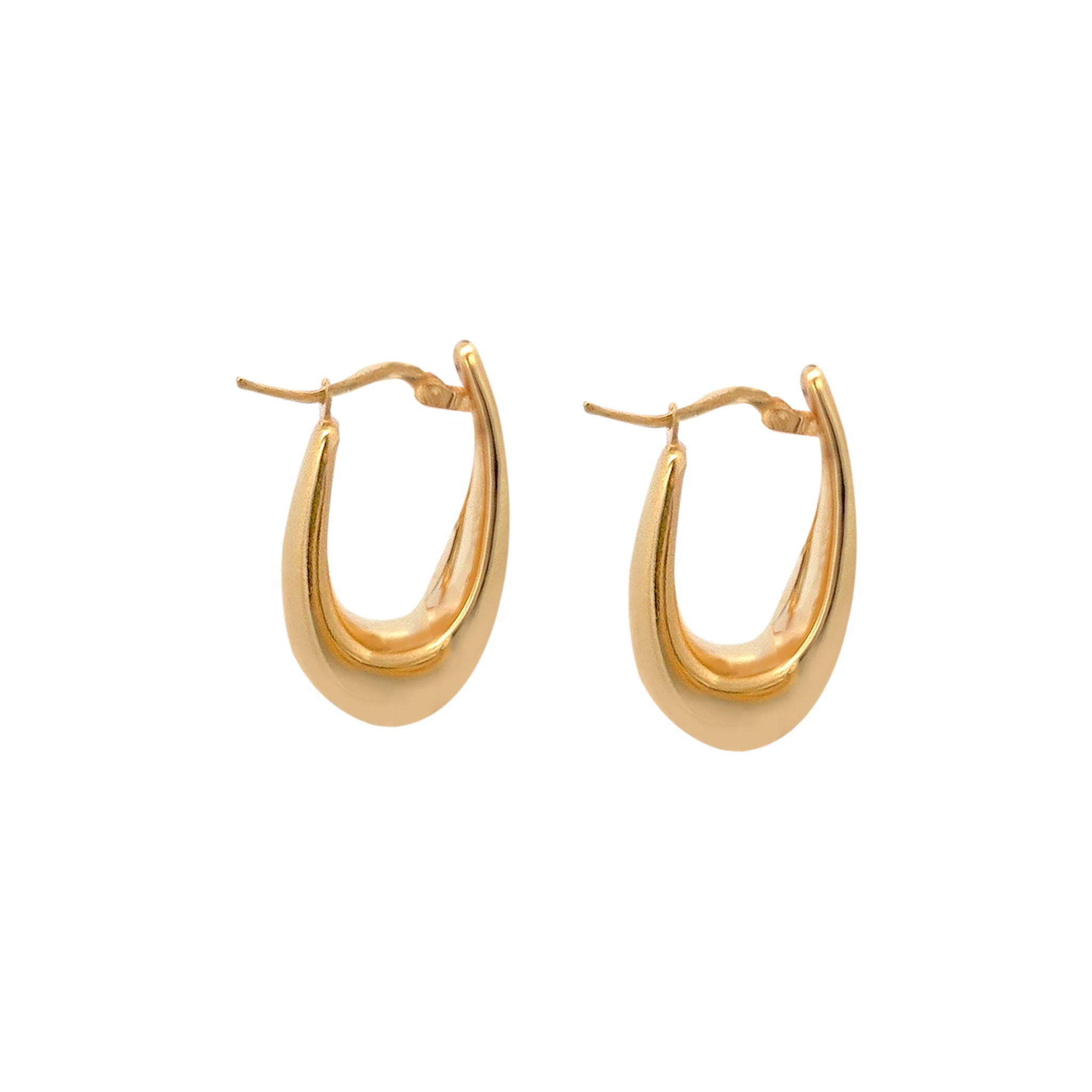 Big Oval Yellow Bean Hoops