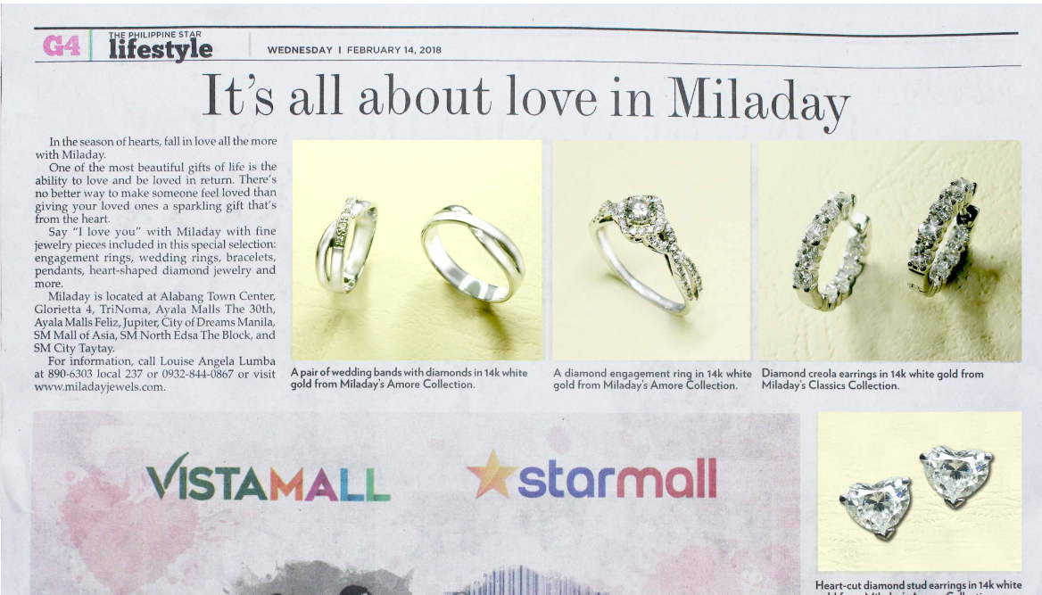 IT’S ALL ABOUT LOVE IN MILADAY – THE PHILIPPINE STAR