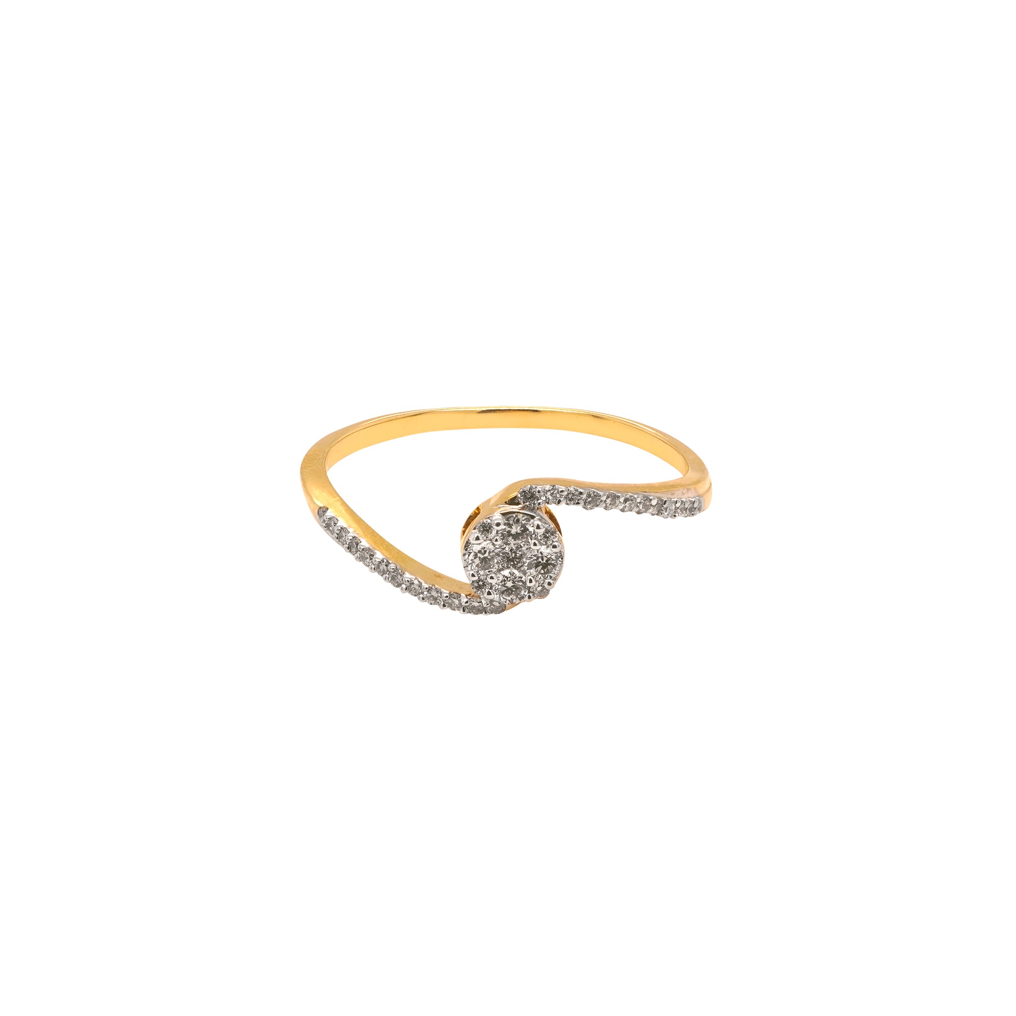 Twisted Diamond Halo Ring