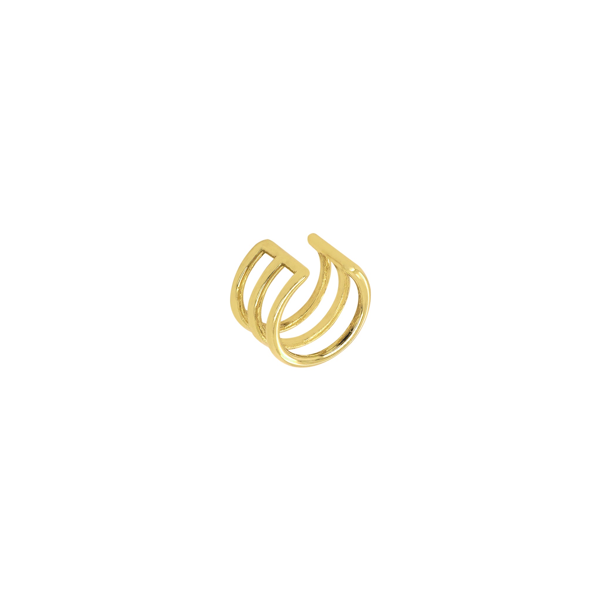 Triple-Band Gold Ear Cuff