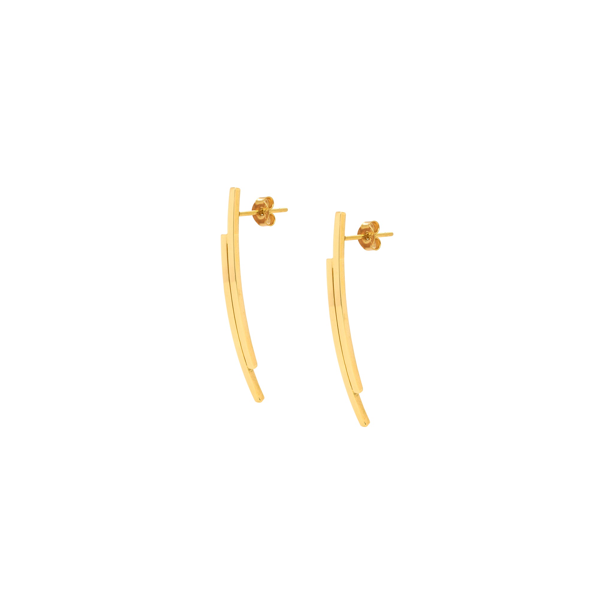 Golden Arc Stud Earrings