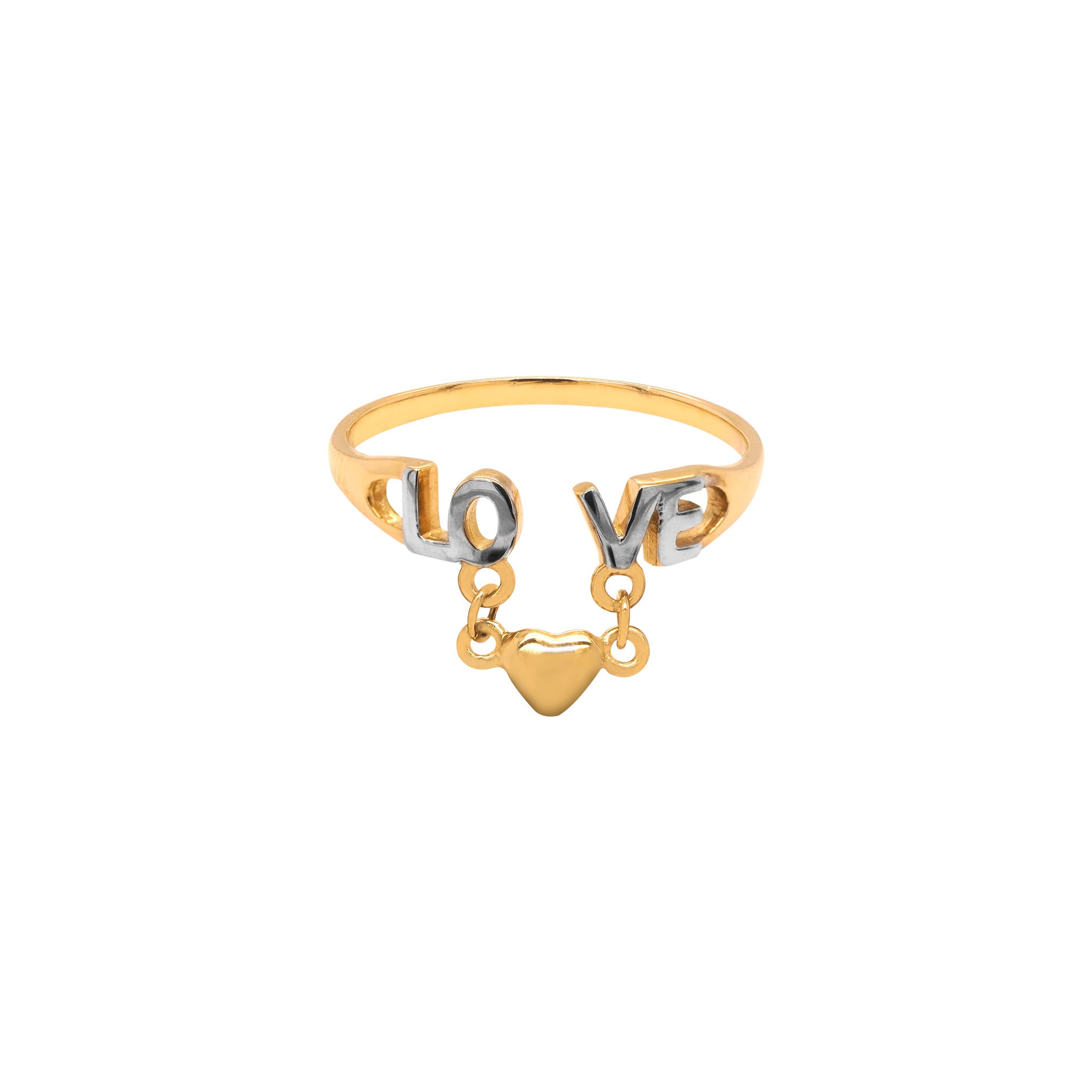 Love Script Heart Ring