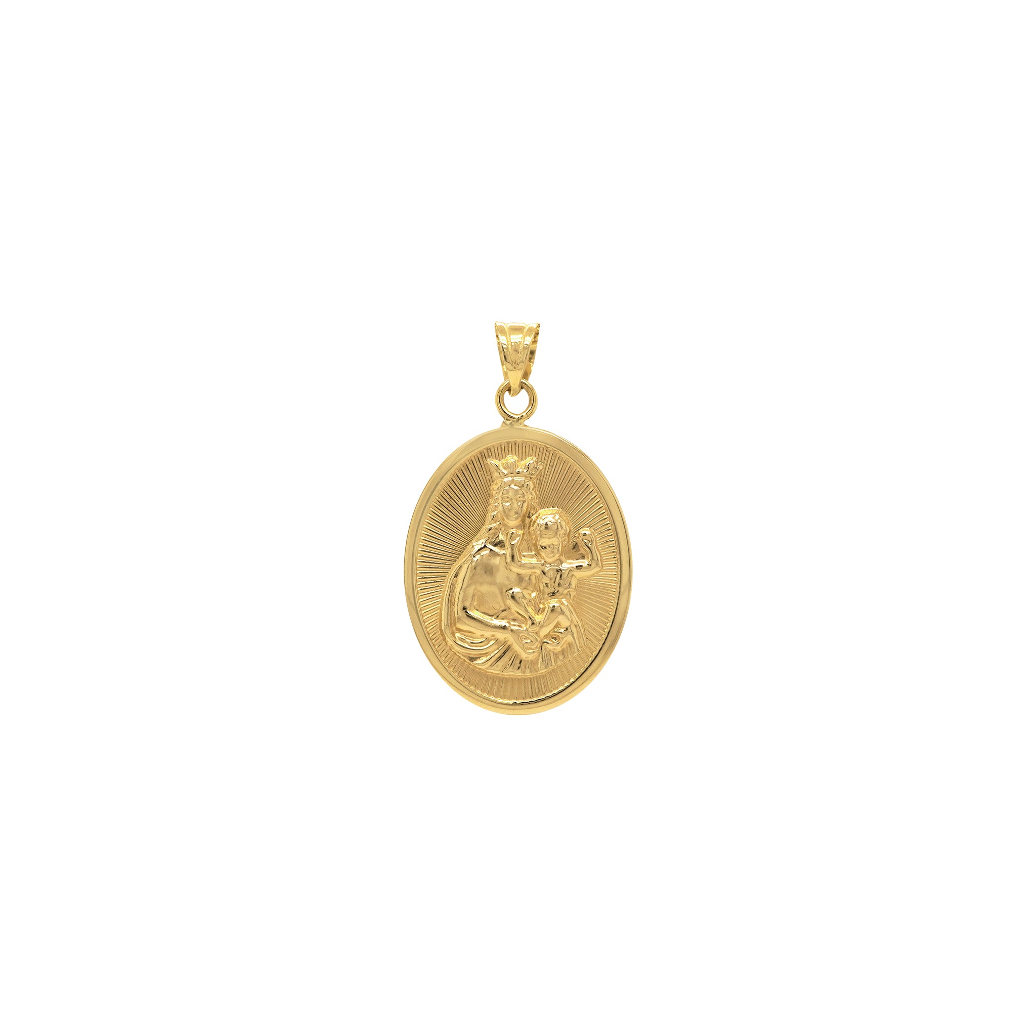 Our Lady of Mount Carmel & Sacred Heart Oval Medal Pendant