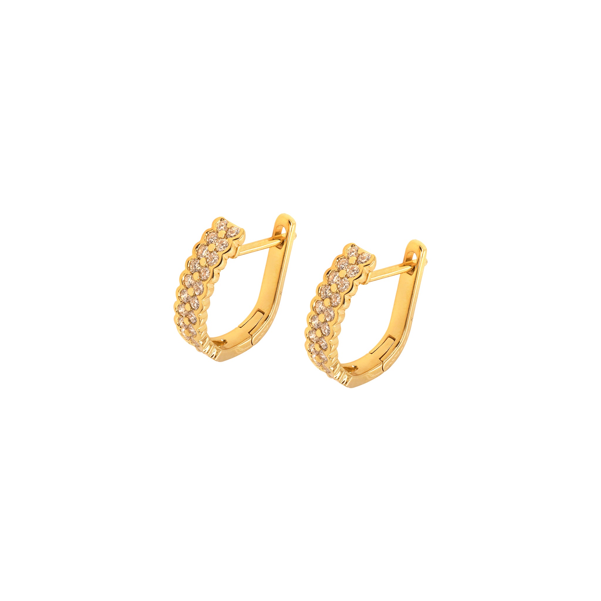 Tapered Pavé Gold Huggies