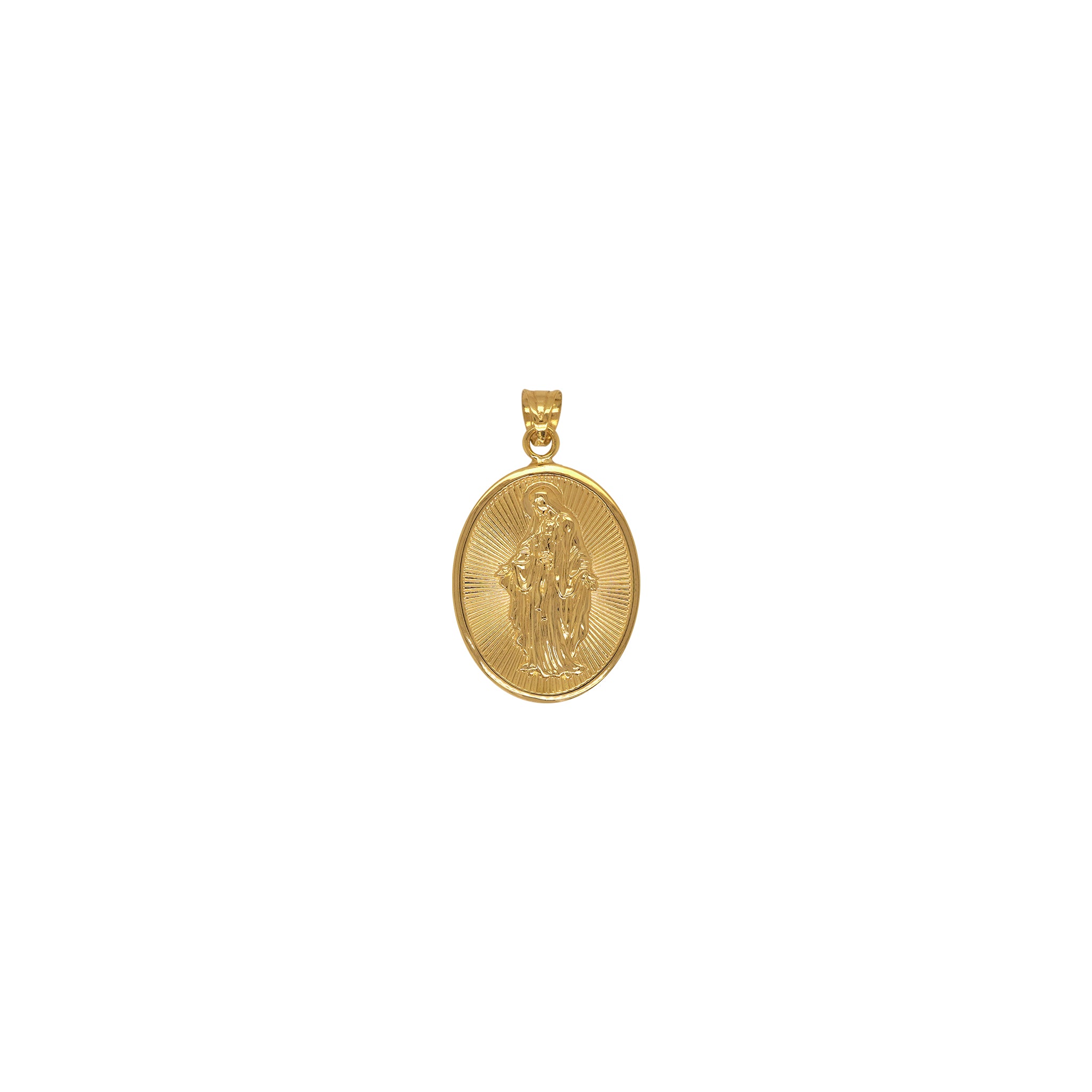 Lady of Miraculous and Angel Gold Medal Pendant