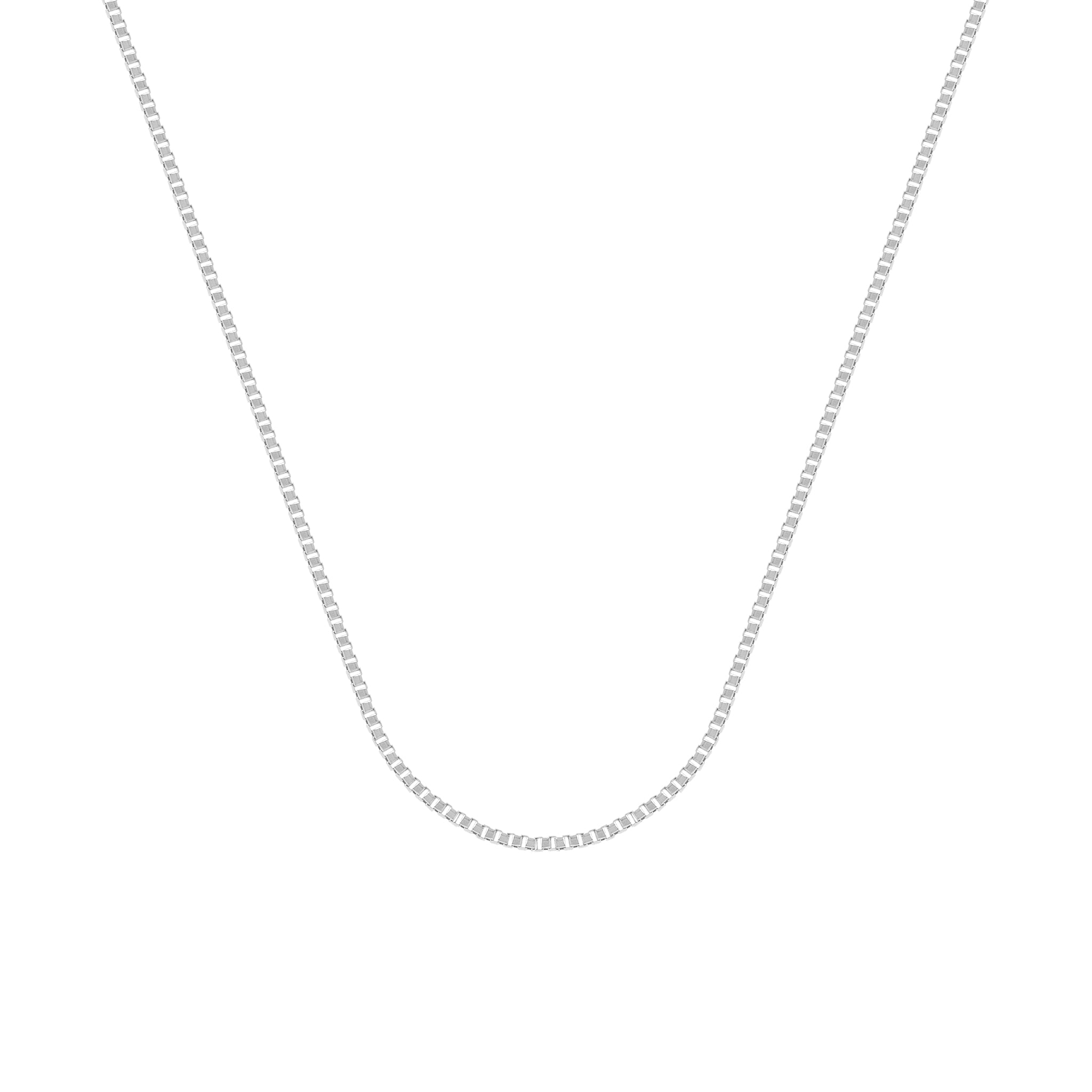 White Gold Box Chain Necklace