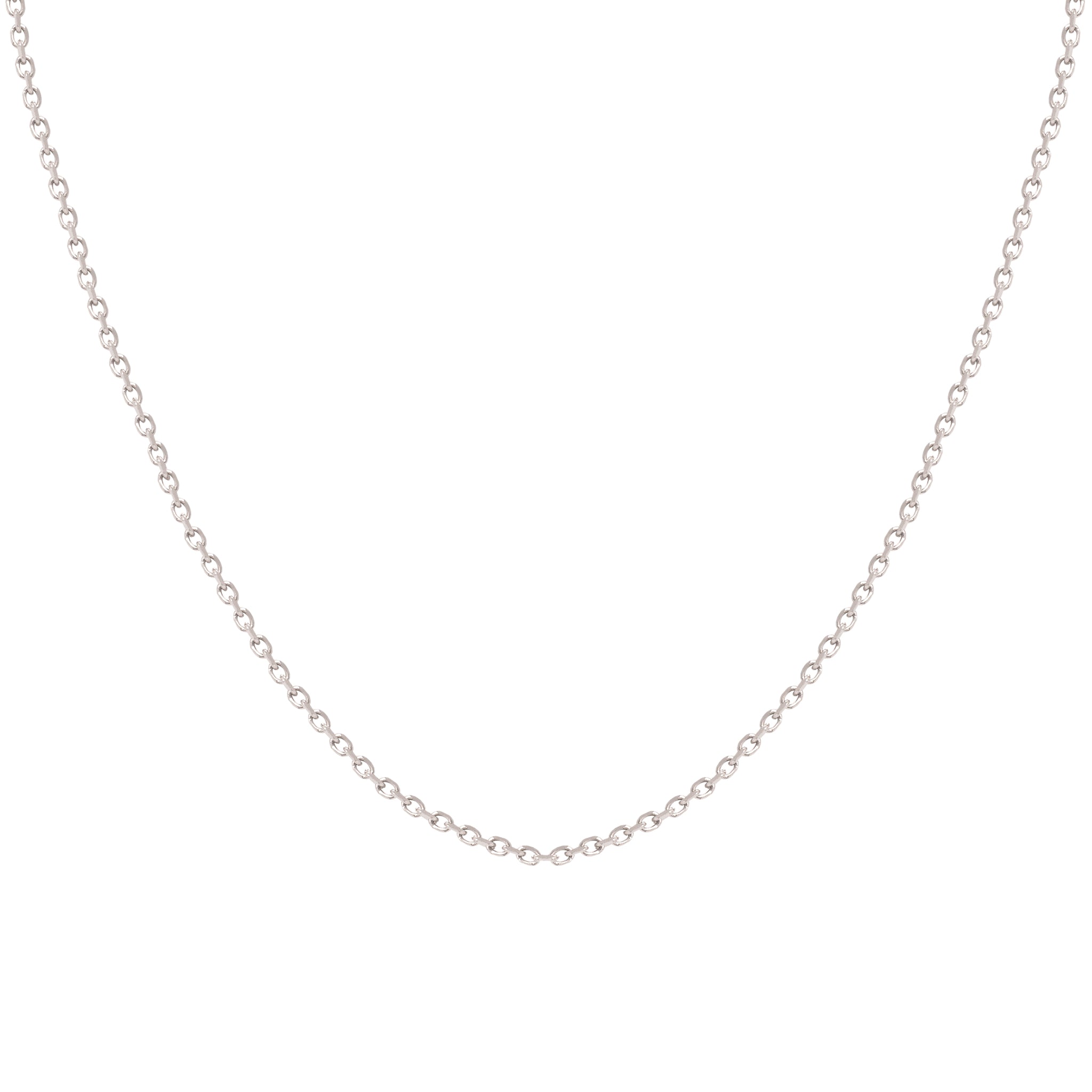 White Gold Fine Chain Necklace 16"