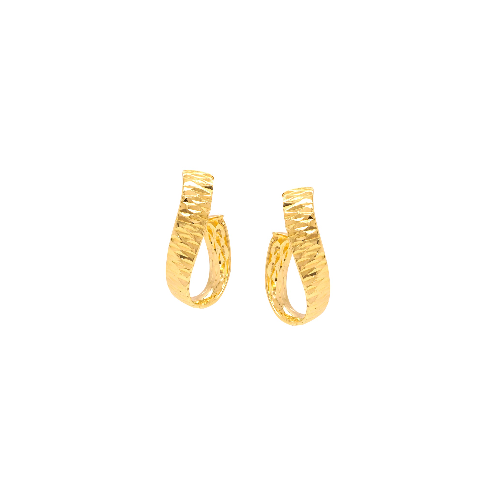Sculpted Gold Hoops