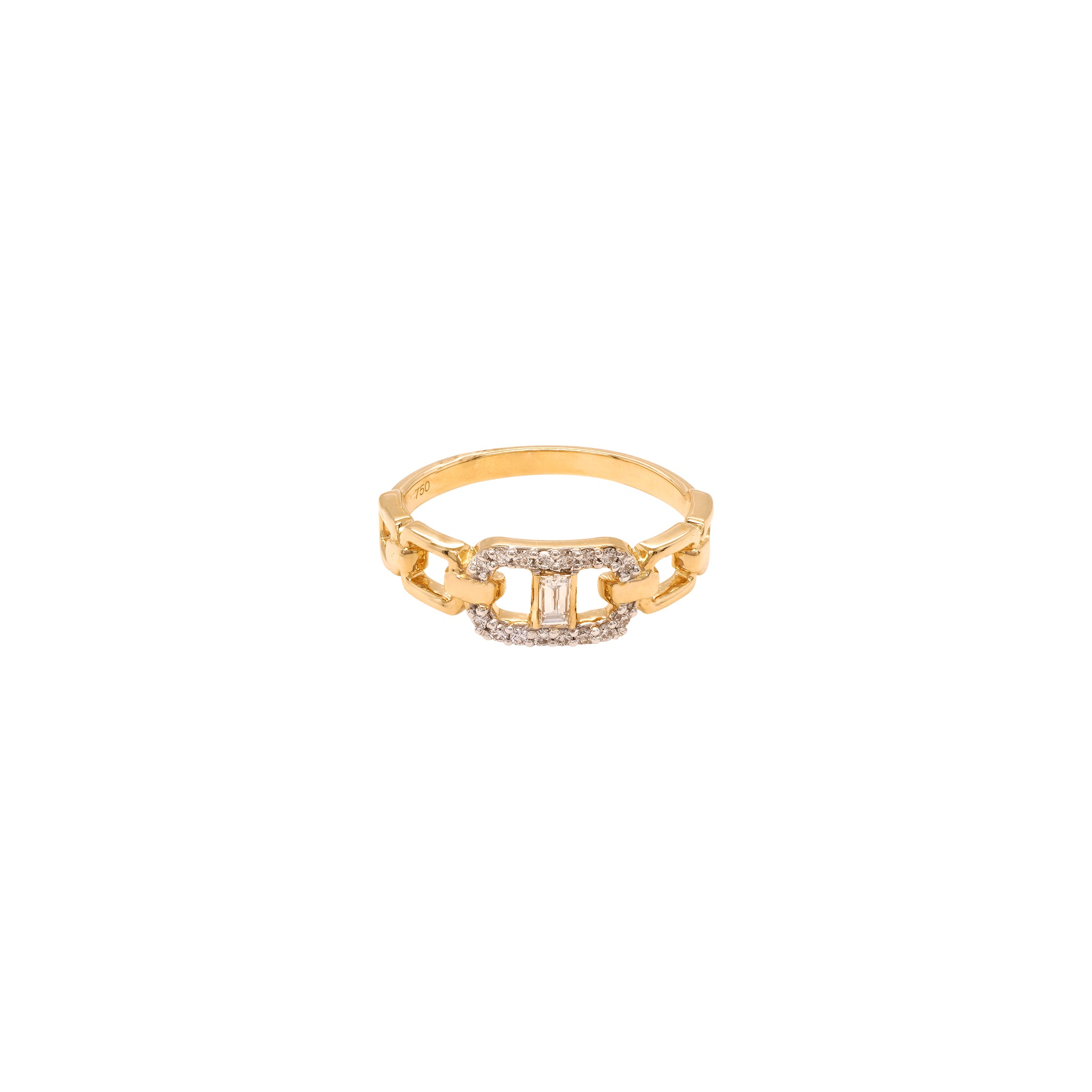 Curb Chain Diamond Ring