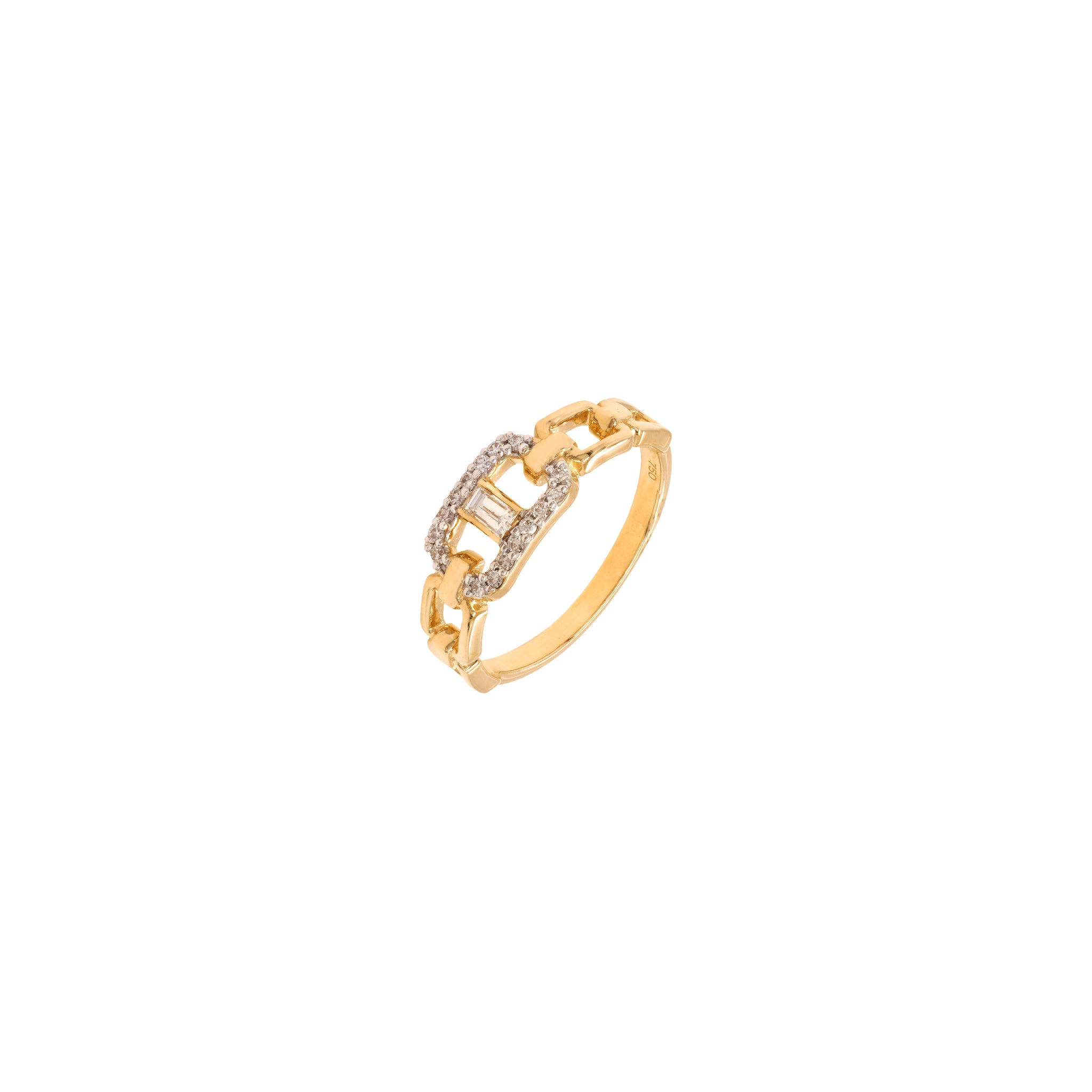 Curb Chain Diamond Ring