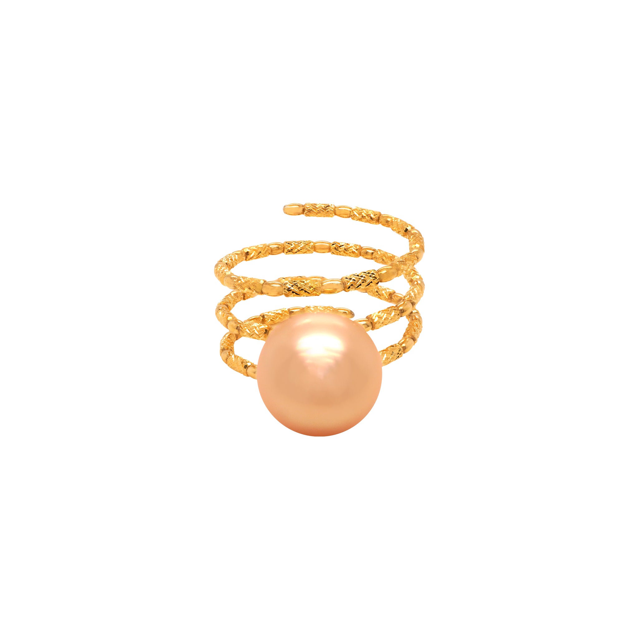 Spiral Pearl Statement Ring