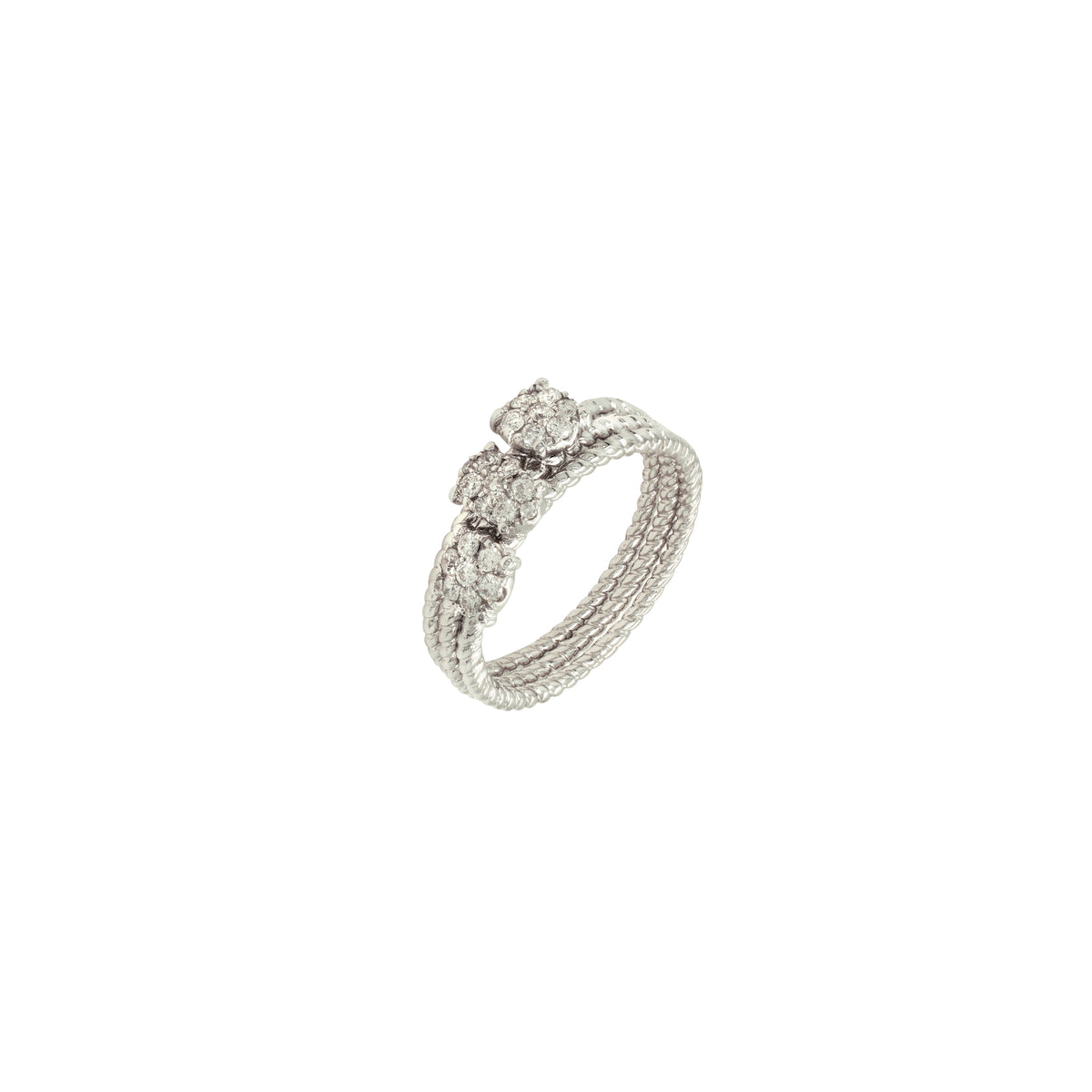 Tri-Band Solitaire Ring