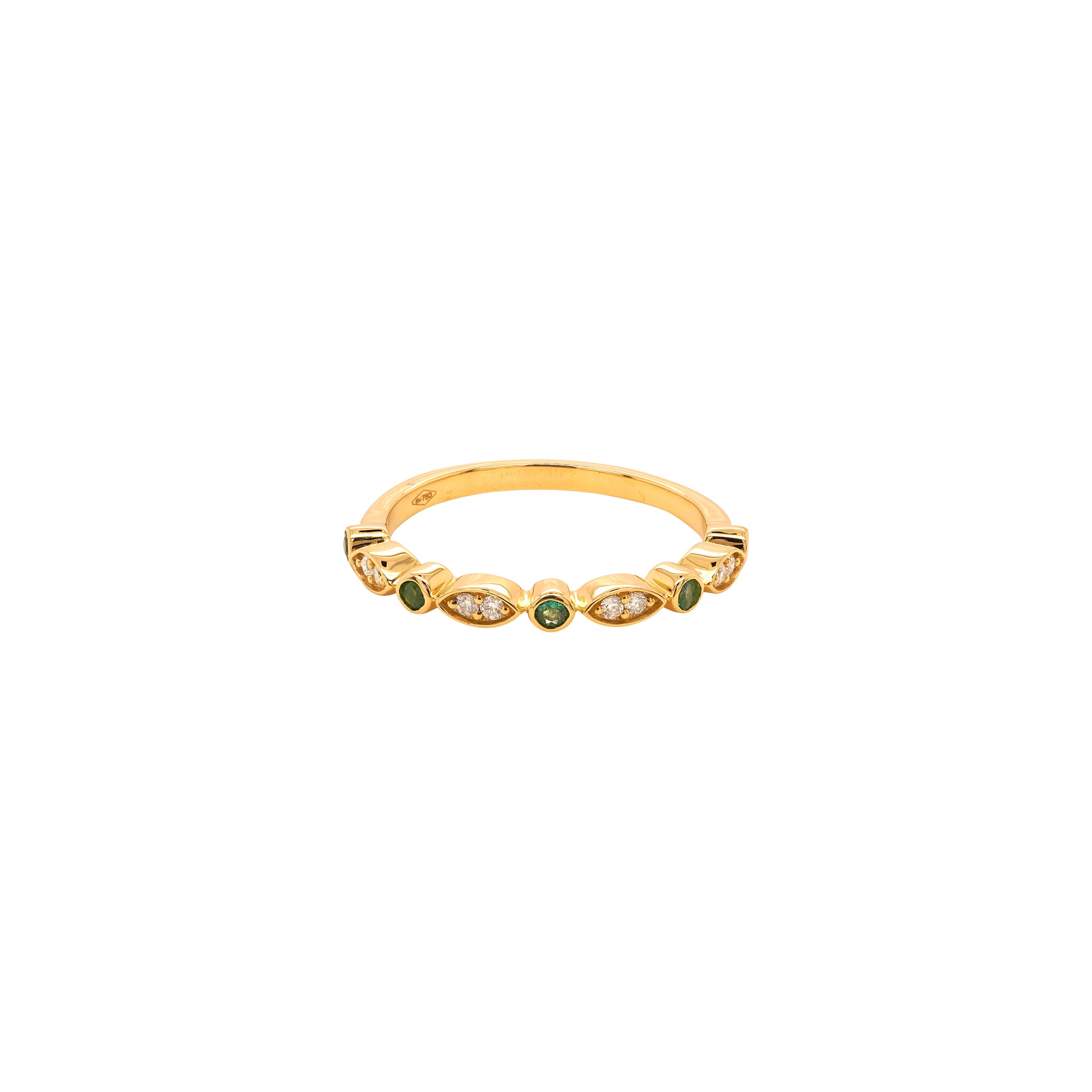 Emerald Half Band Ring