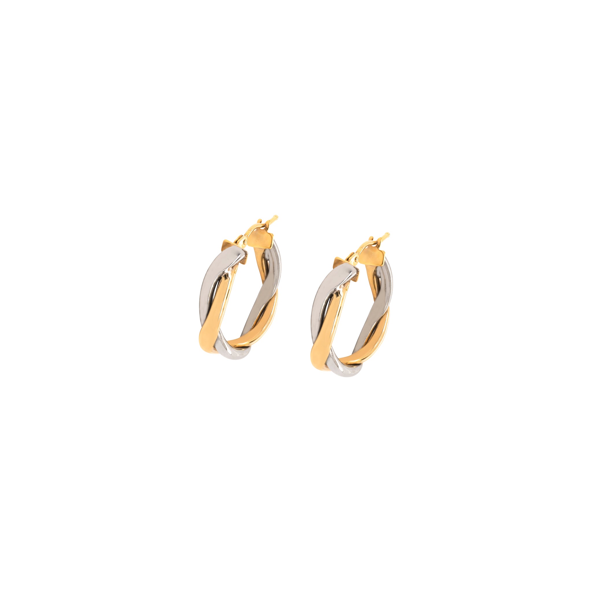 Entwined Two-Tone Hoops