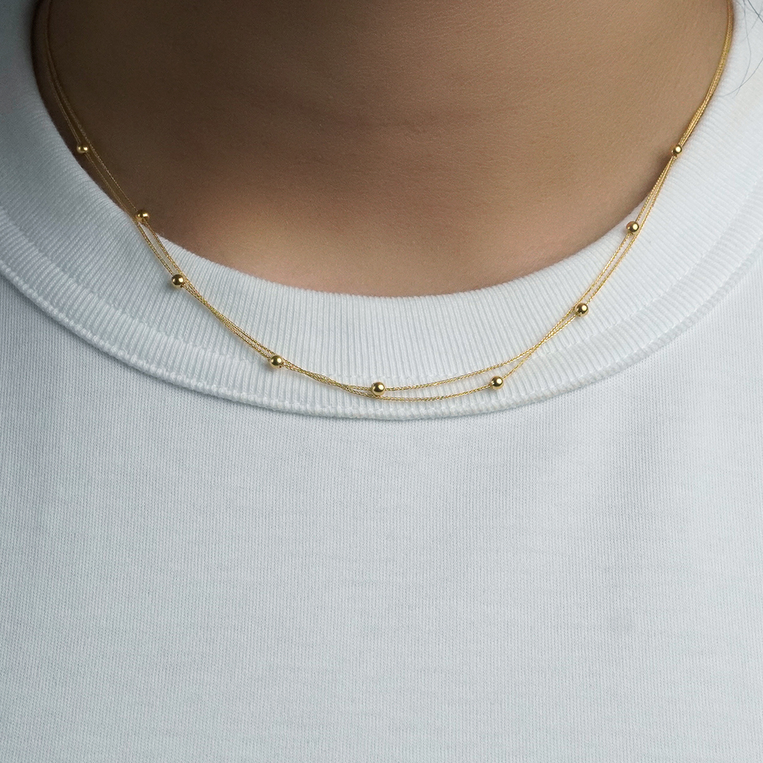 Tiered Yellow Beads Necklace