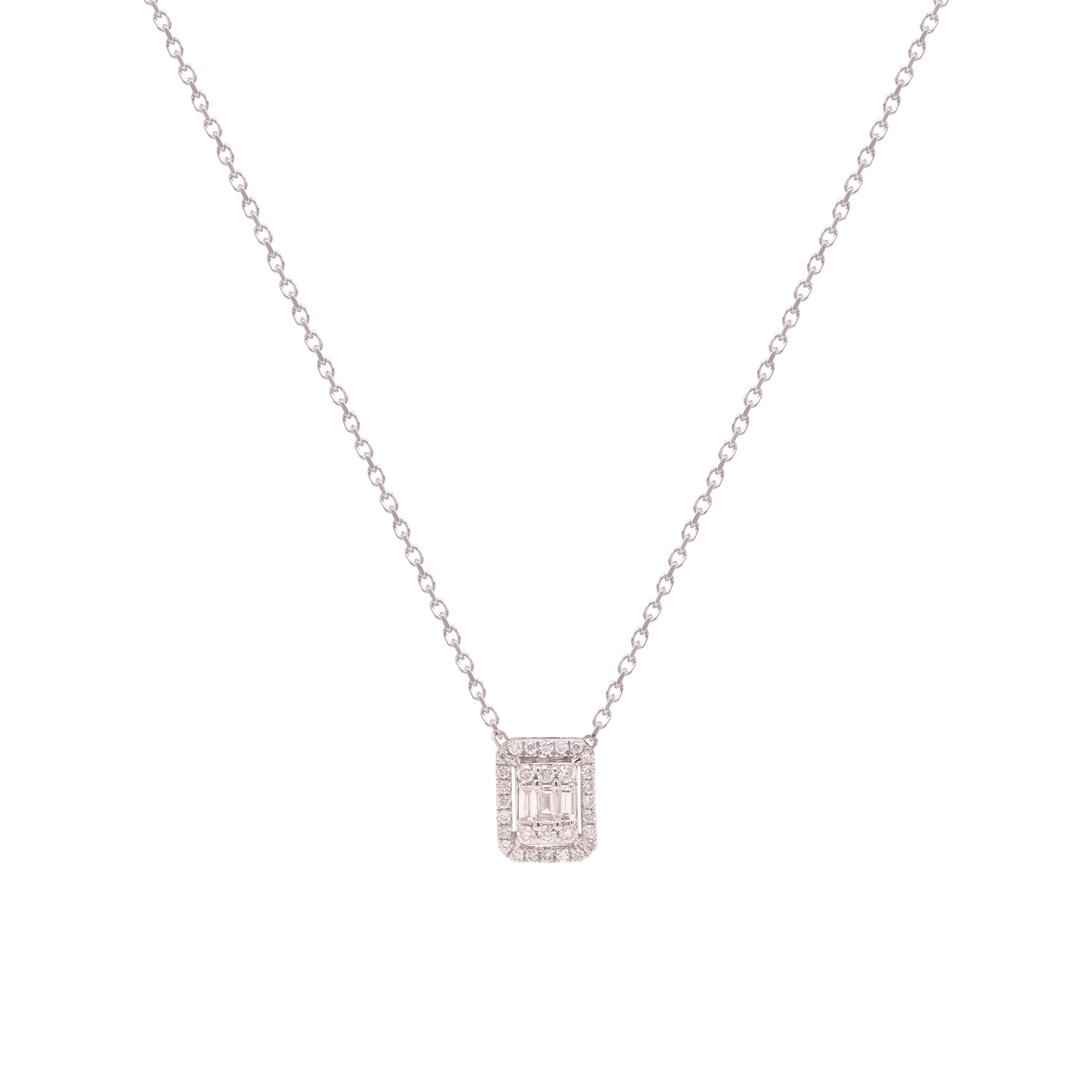 White Diamond Mirror Necklace