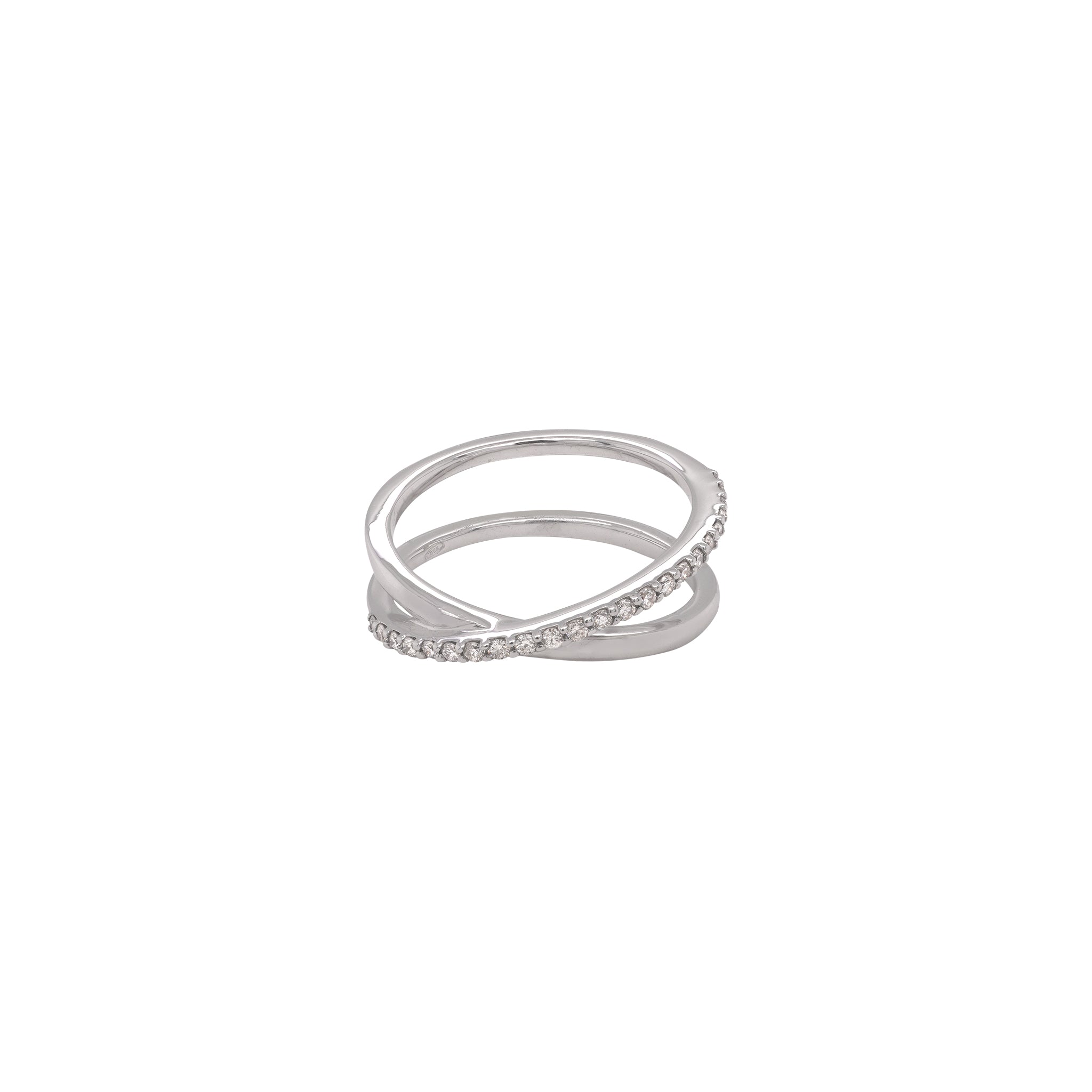 White Helix Diamond Ring