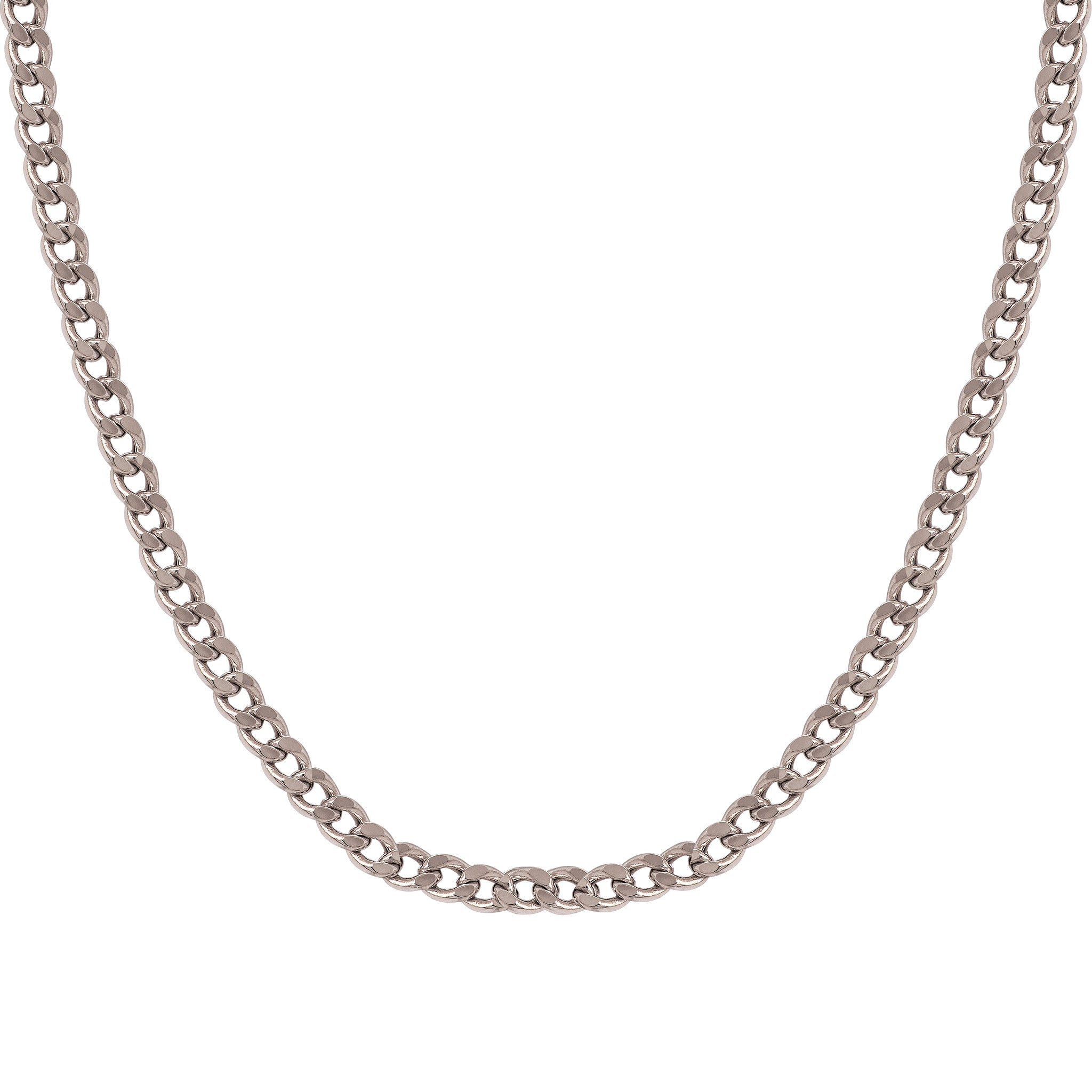 White H.Curb Men's Necklace