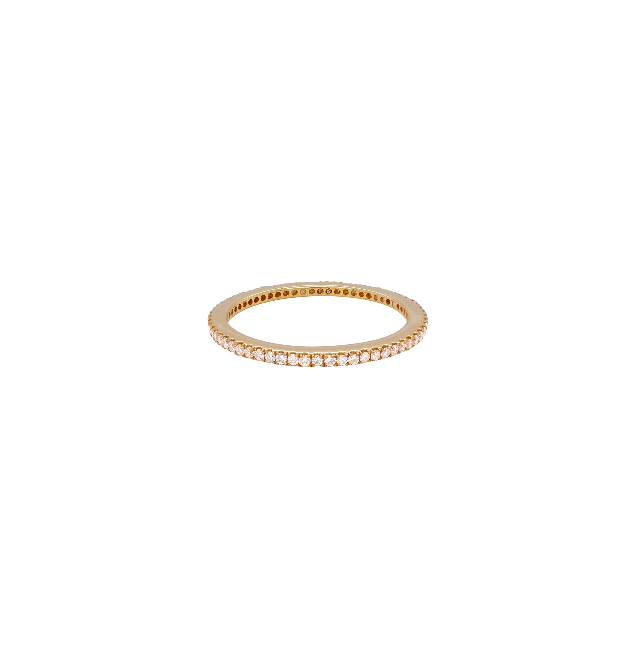 Thin Simple Yellow Gold Diamond Eternity Ring