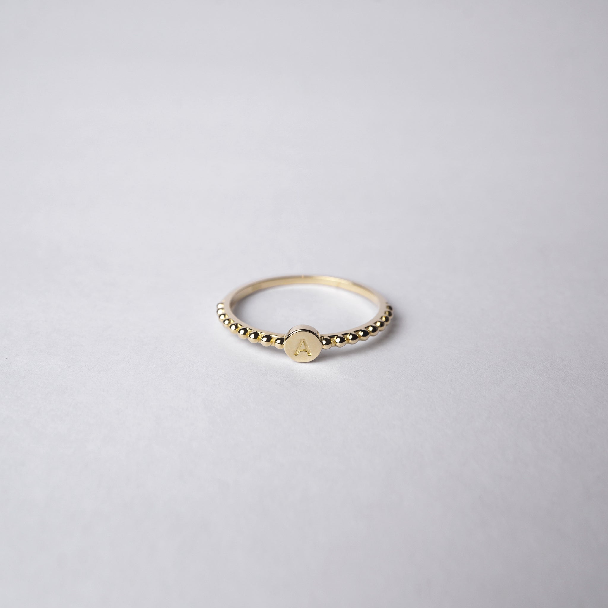 Flow Letter "A" Gold Ring