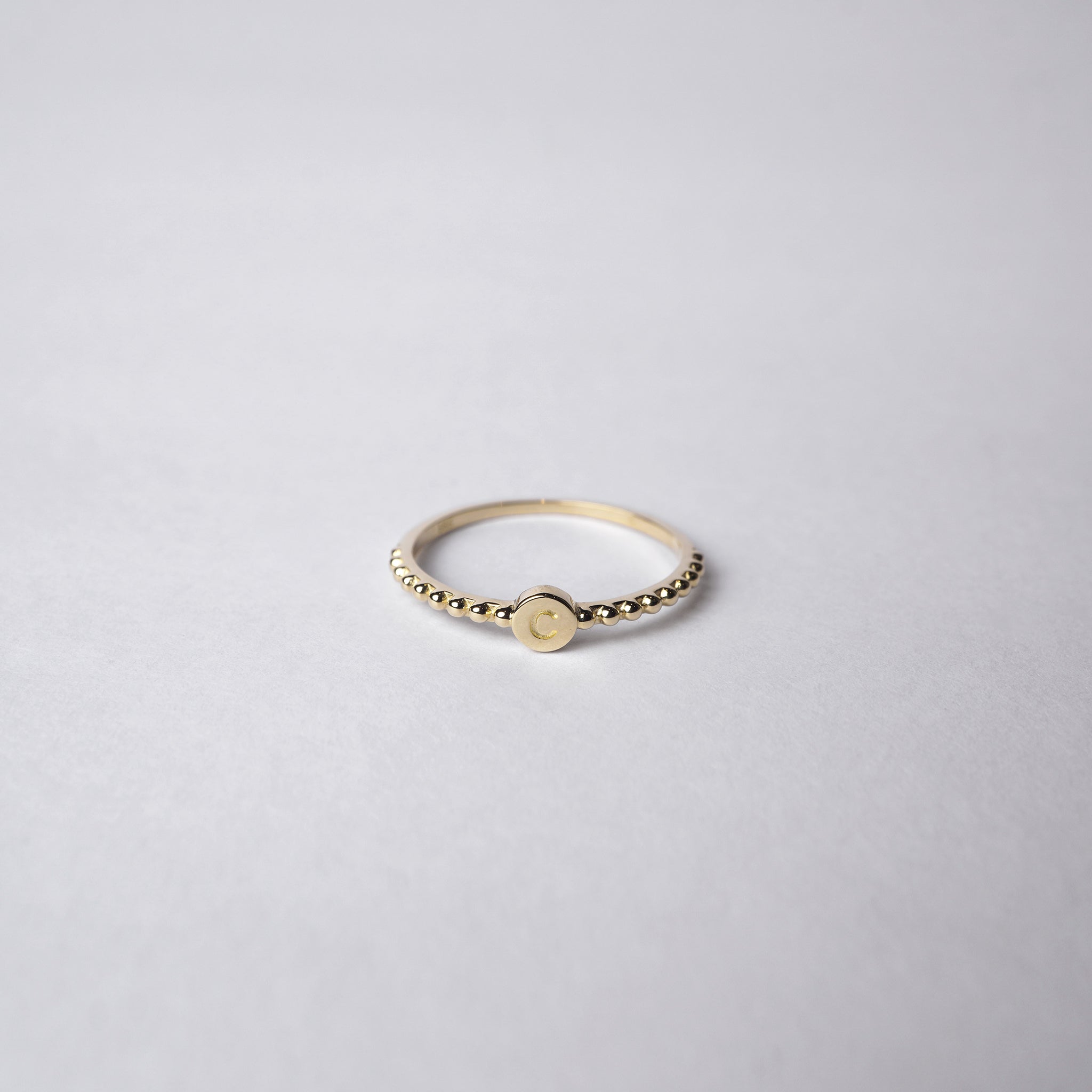 Flow Letter "C" Gold Ring