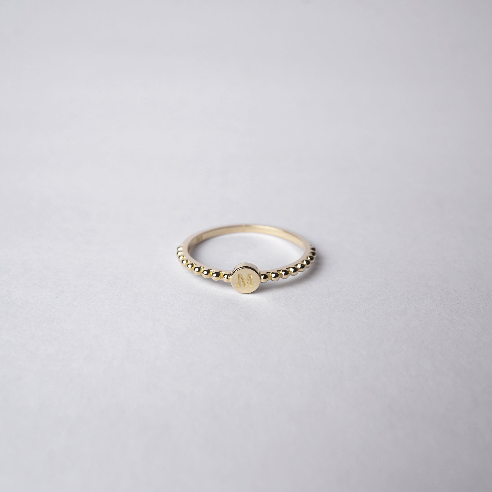 Flow Letter "M" Gold Ring