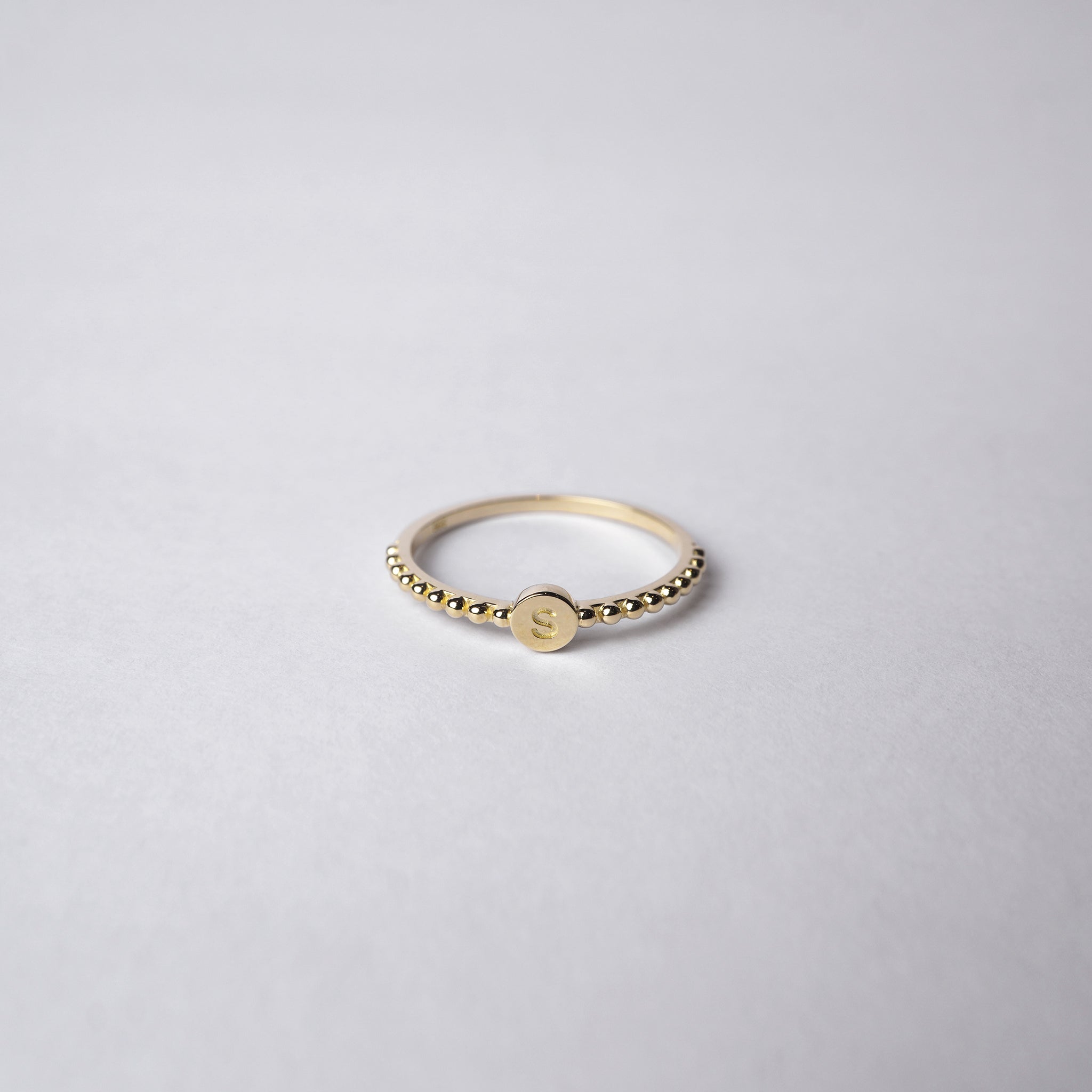 Flow Letter "S" Gold Ring