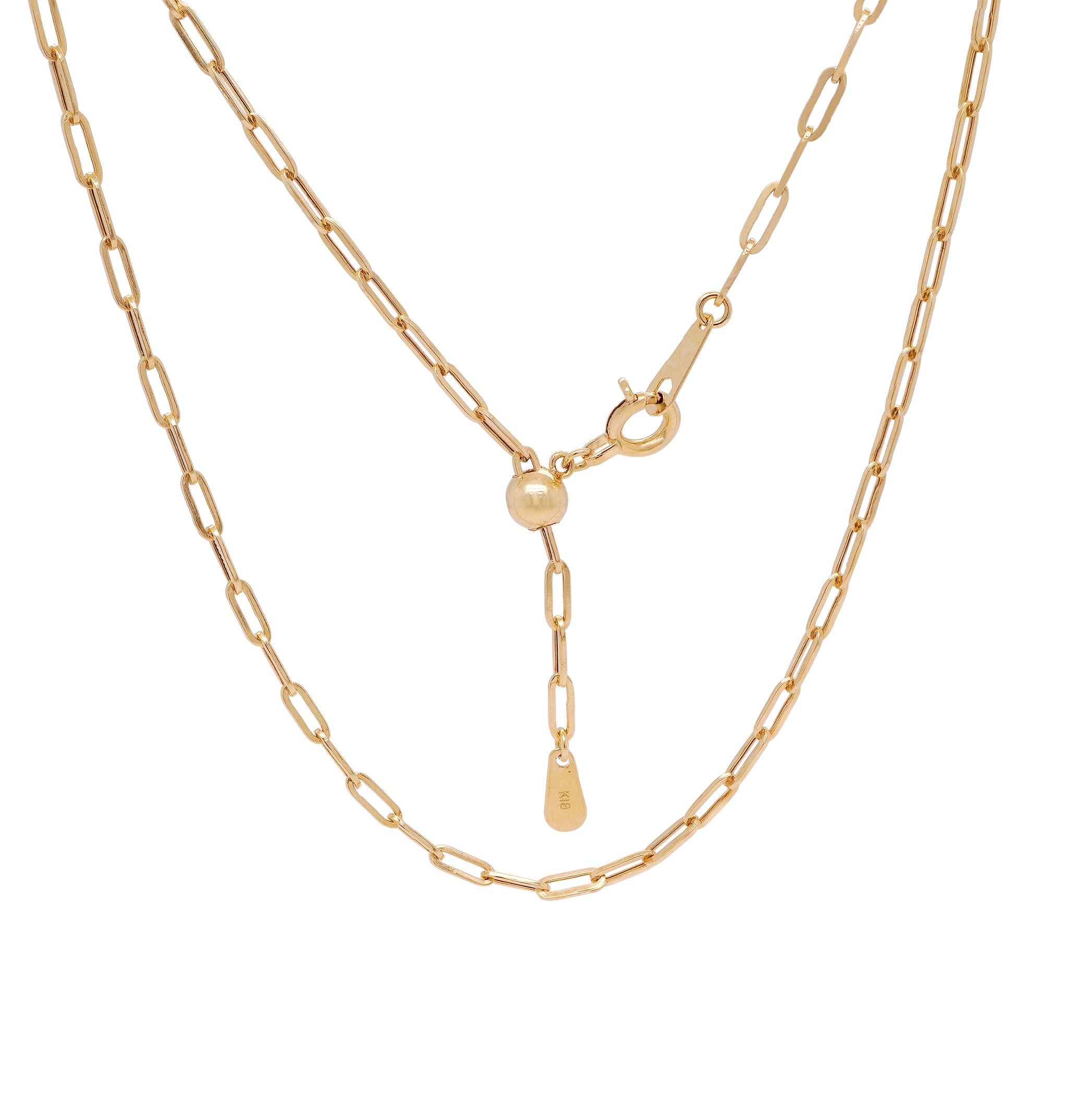 Adjustable Paperclip Gold Chain