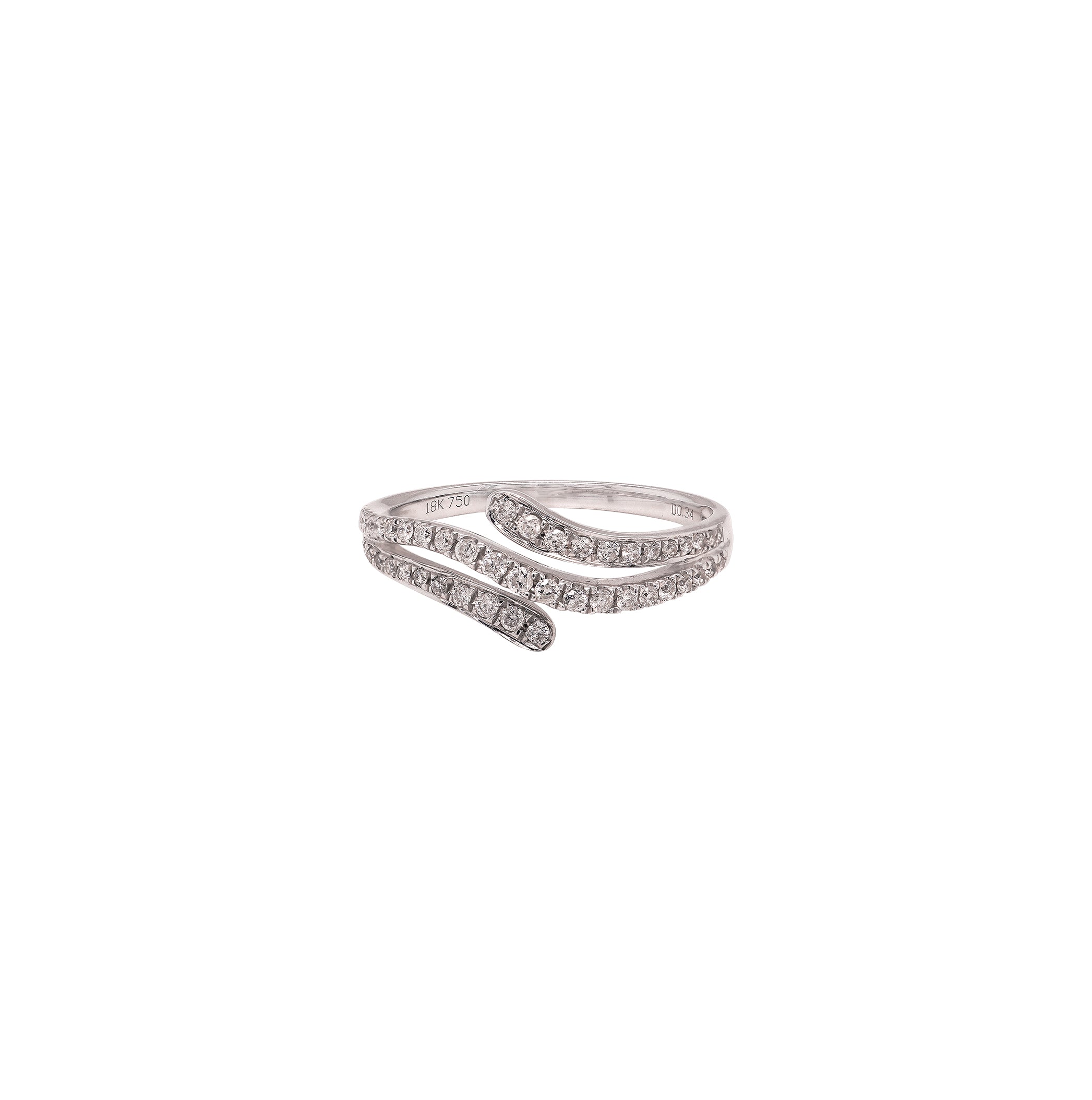 Curved Strobe Diamond Ring