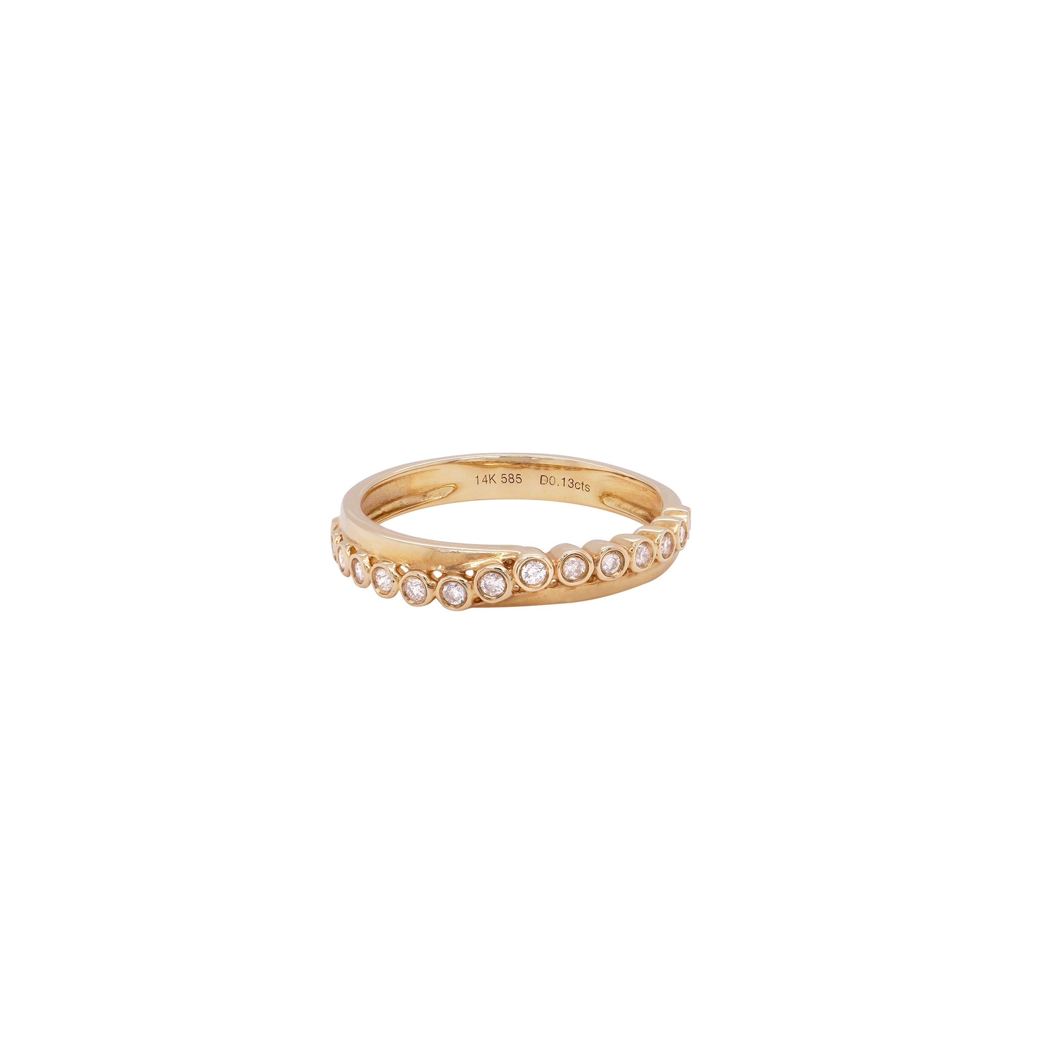 Slanted Half Eternity Diamond Ring