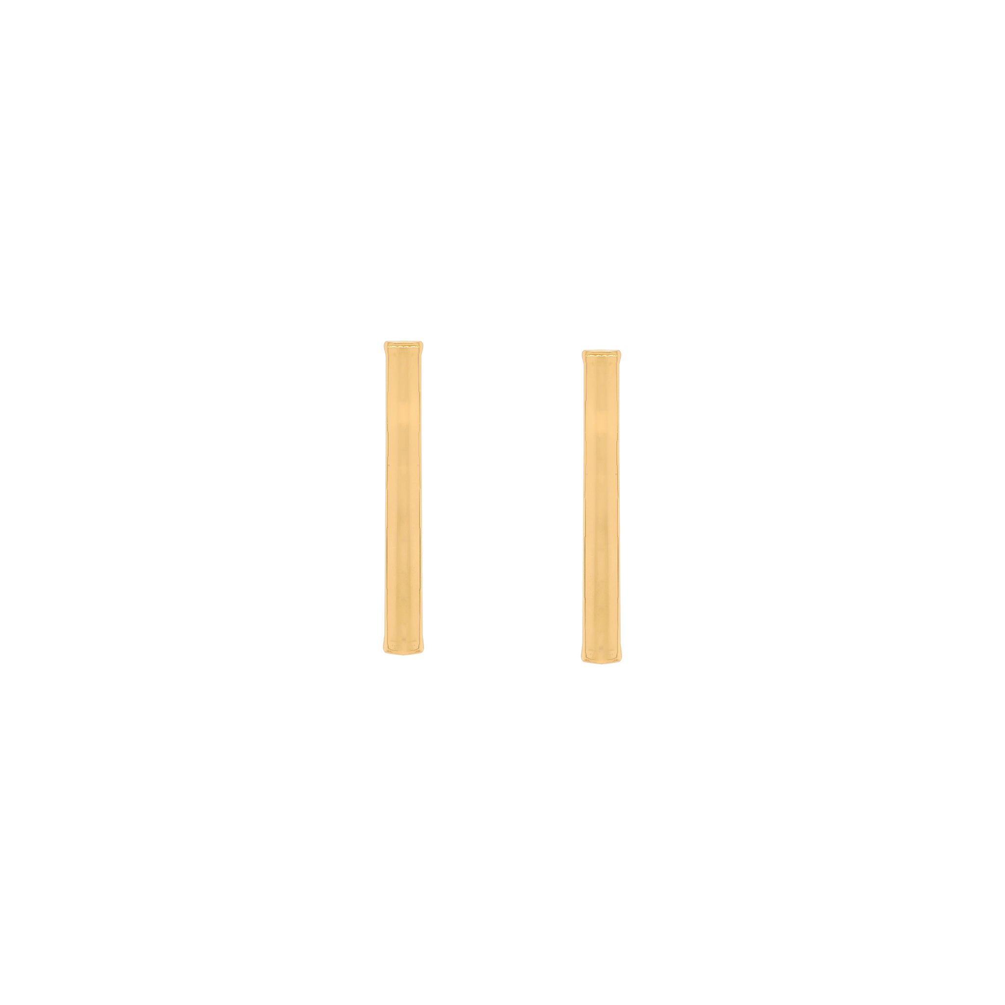 Yellow Gold Bar Earrings