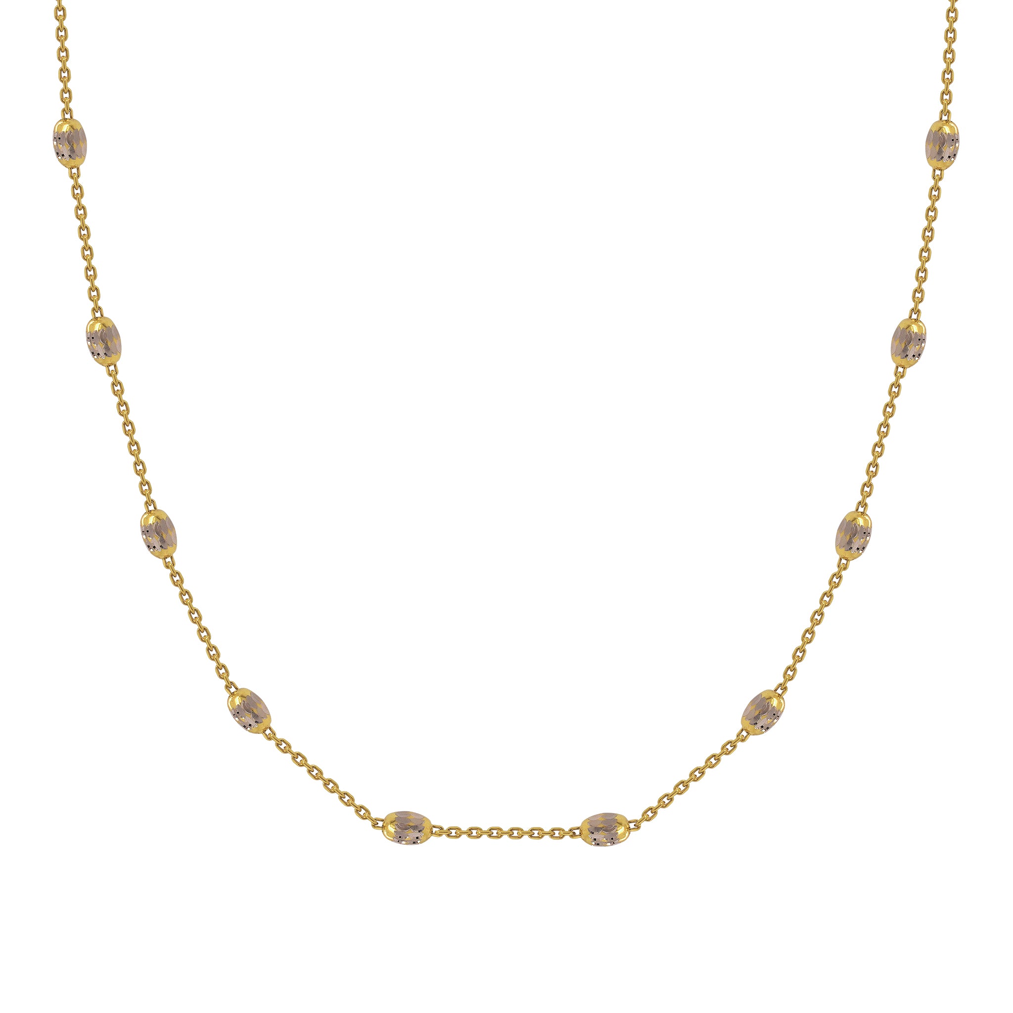 Two Tone Gold Beads Necklace